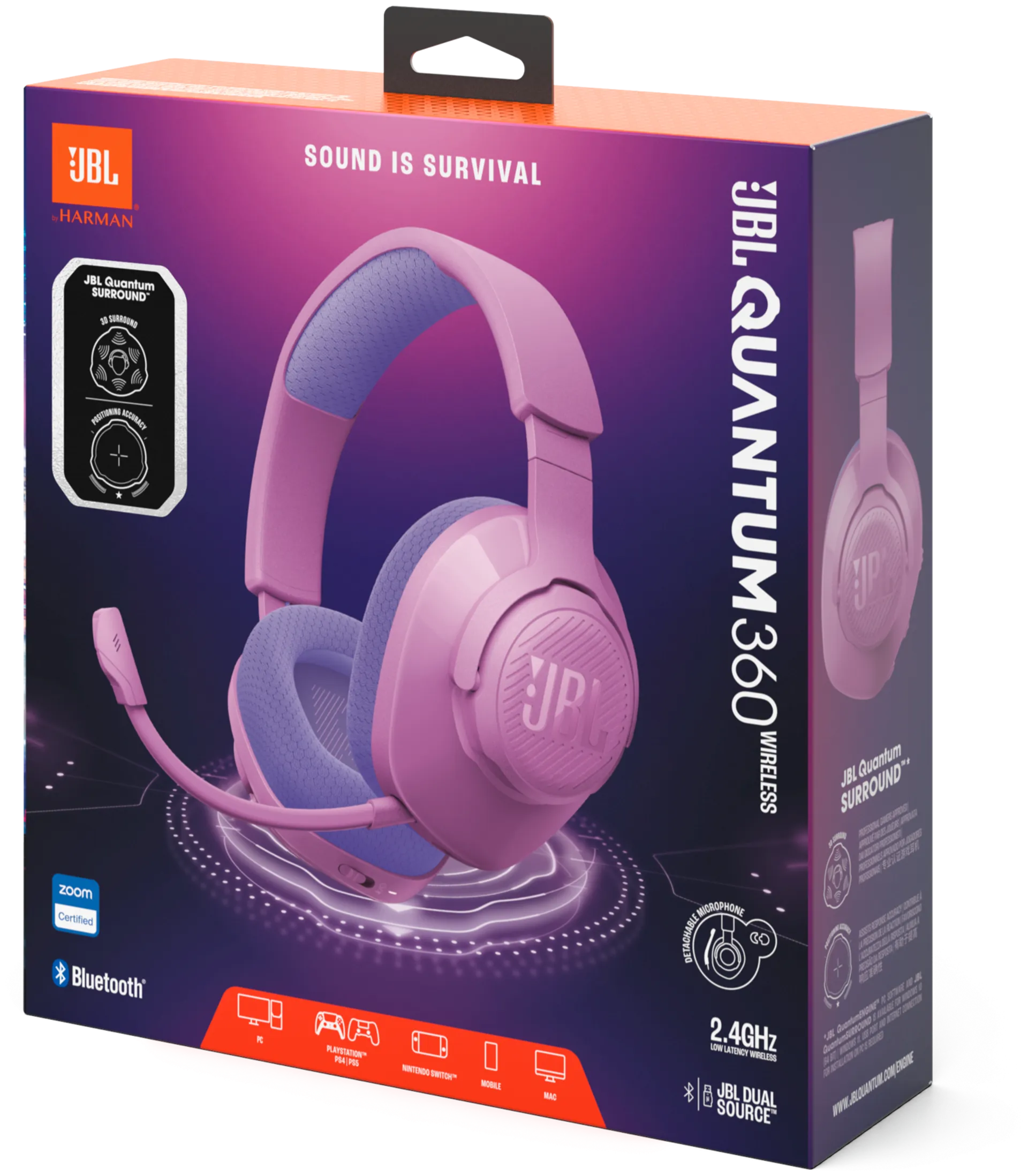 JBL Pelikuulokkeet Quantum 360 violetti - 9