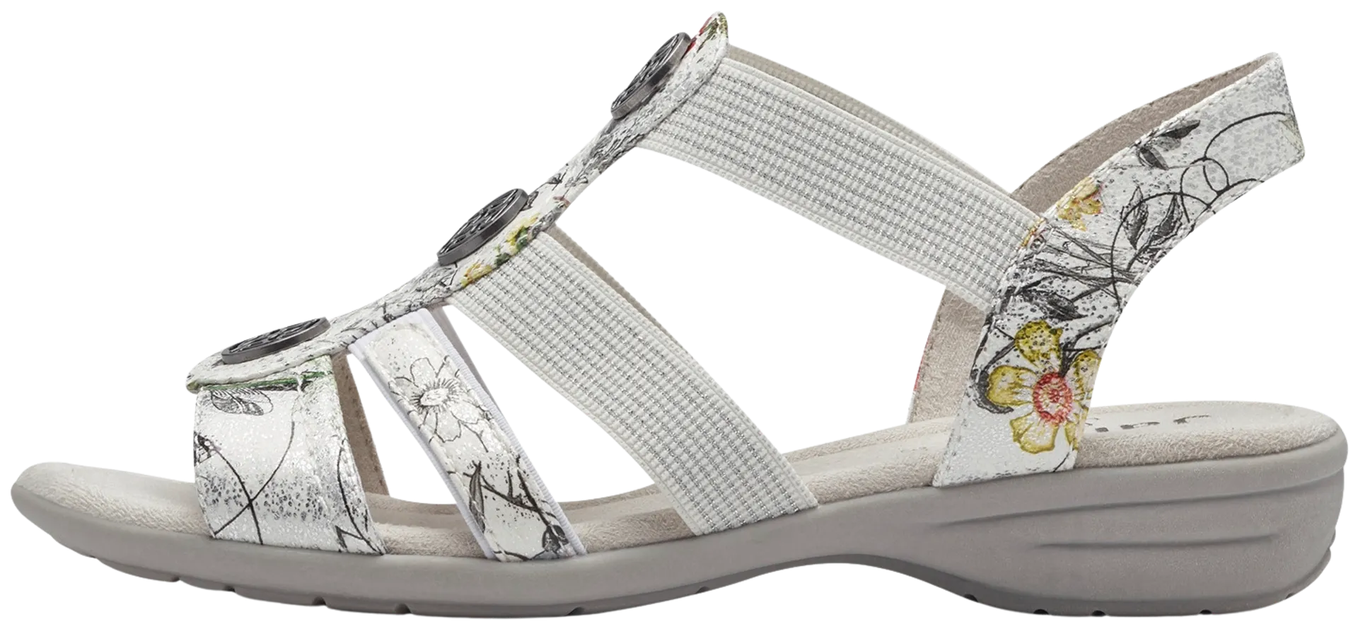Jana naisten leveälestinen sandaali 28165 - White/flower - 2