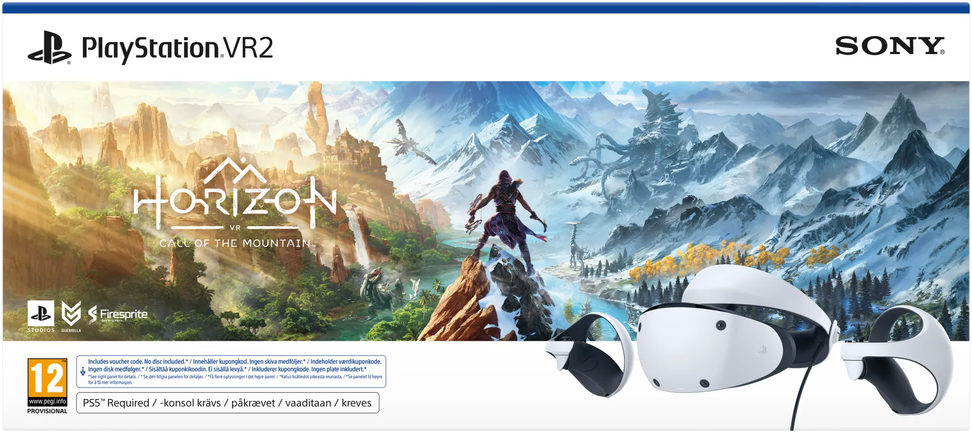 PlayStation VR2 lasit + Horizon Call of The Mountain
