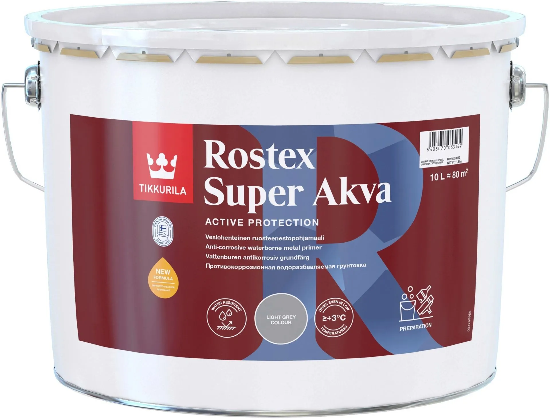 Tikkurila Rostex Super Akva Vaaleanharmaa 10l