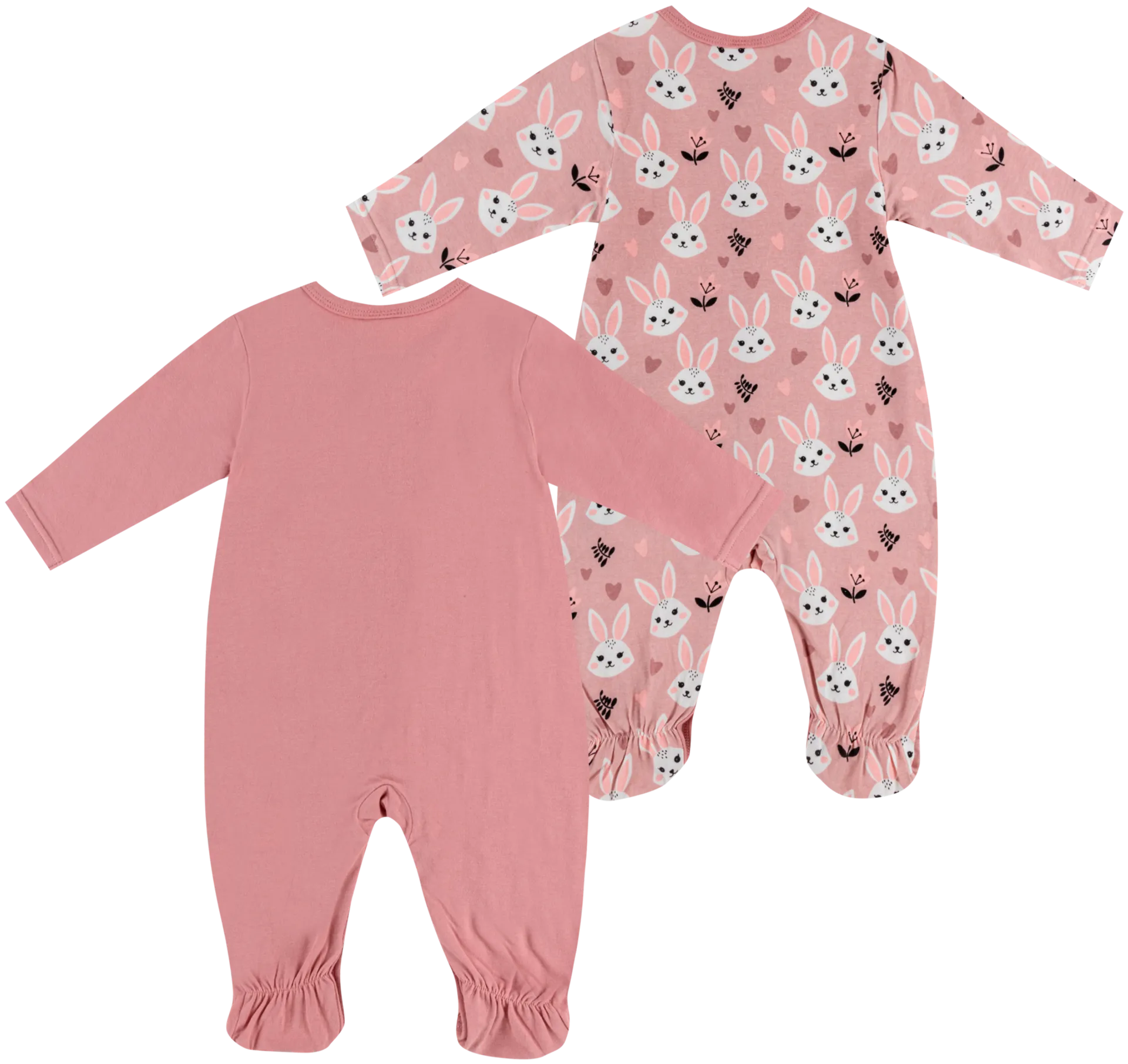 Ciraf vauvojen pyjama 250b244121 2-pack - bunny aop / bridal rose - 2