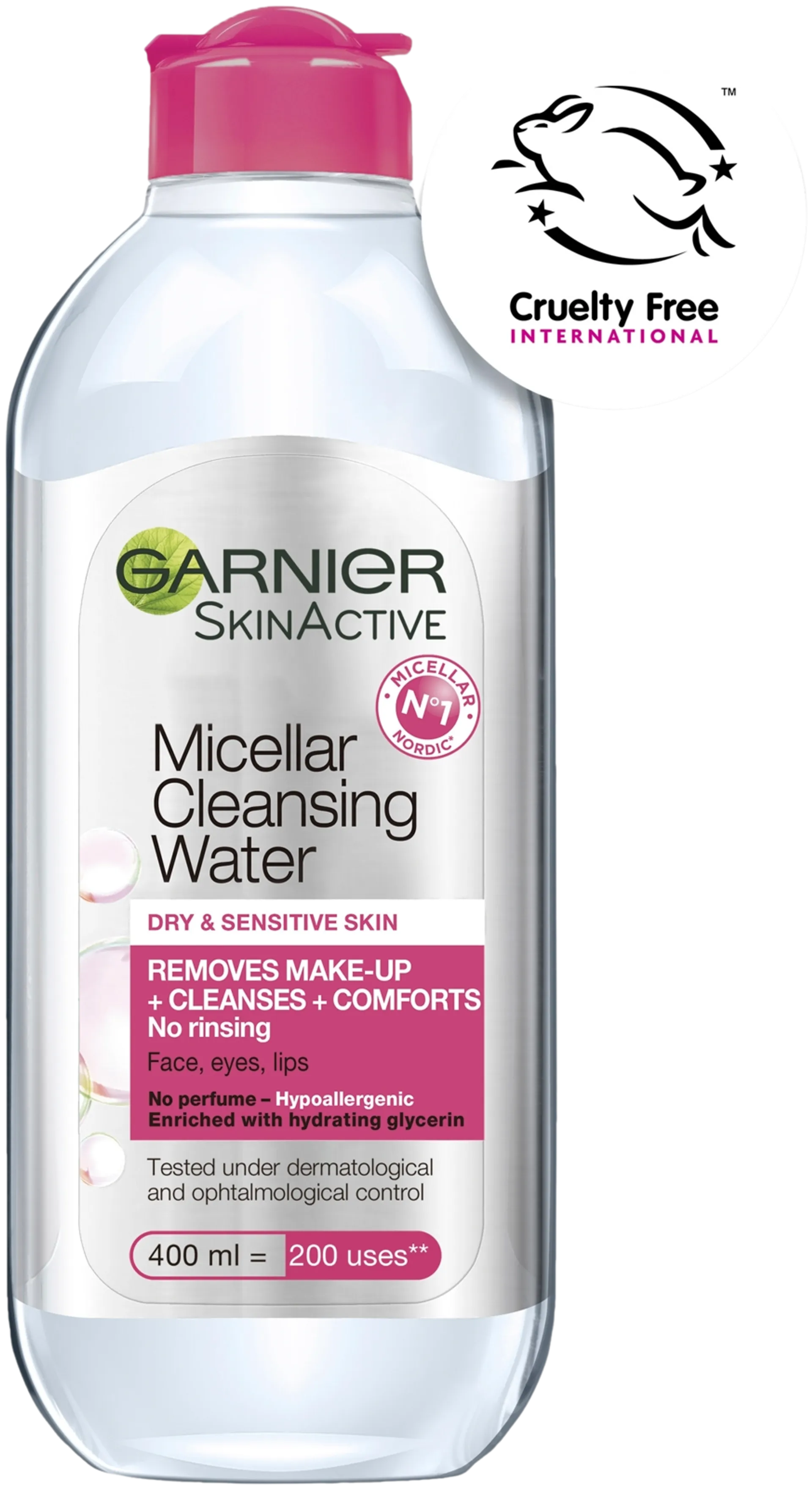 Garnier Skin Active Micellar puhdistusvesi kuivalle ja herkälle iholle 400ml - 2