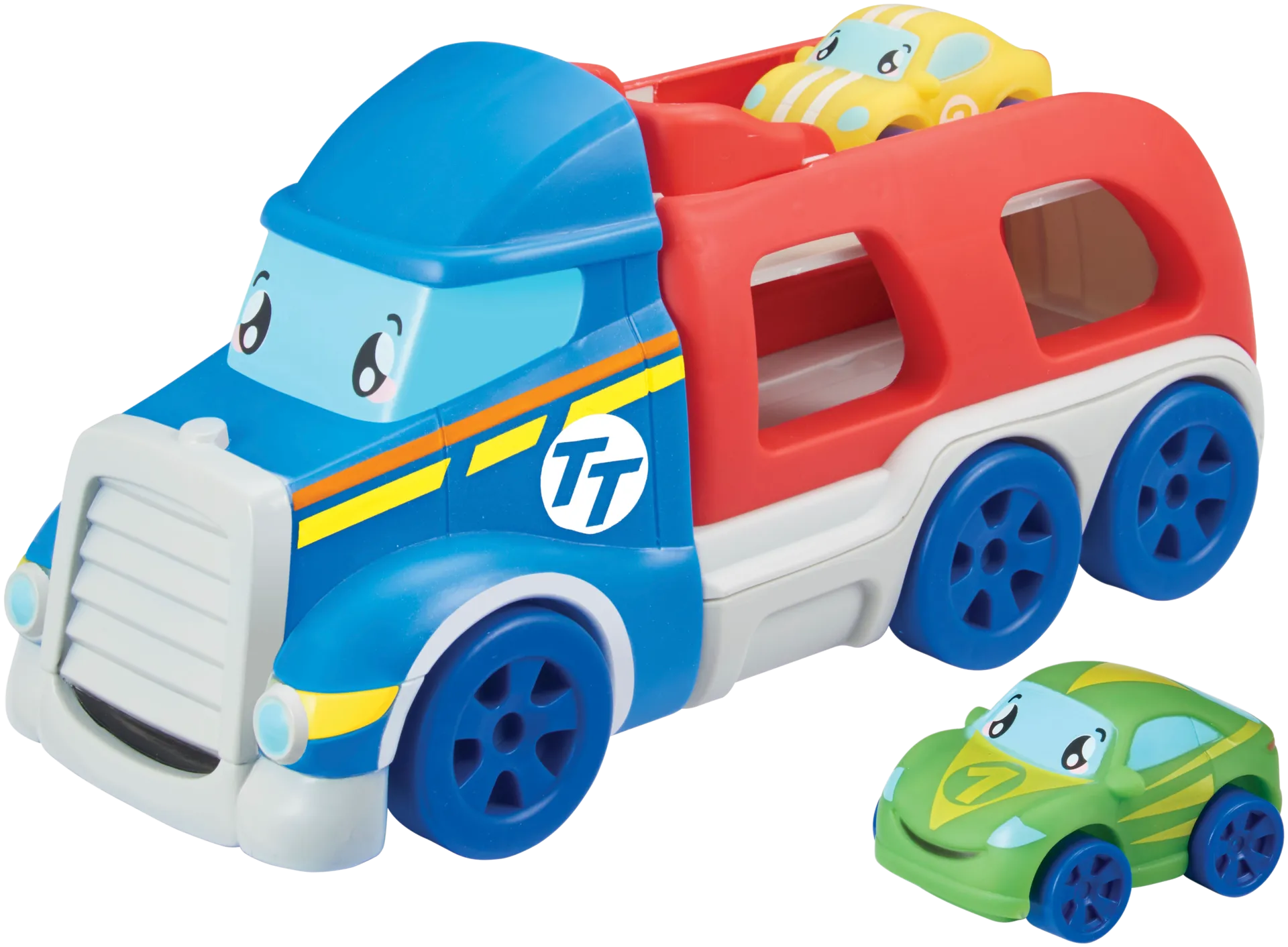 Tiny Teamsterz lelu Transporter ja kaksi pikkuautoa - 1