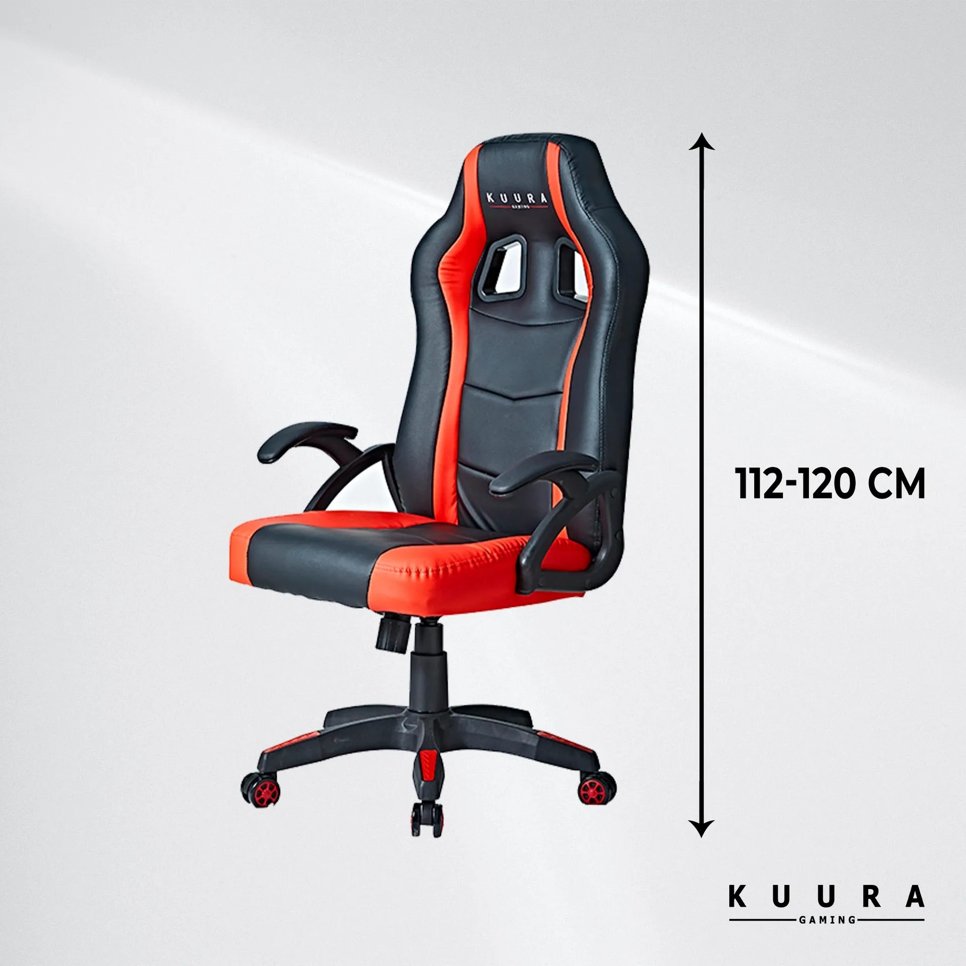 Kuura Gaming pelituoli Gamer musta-punainen - 6