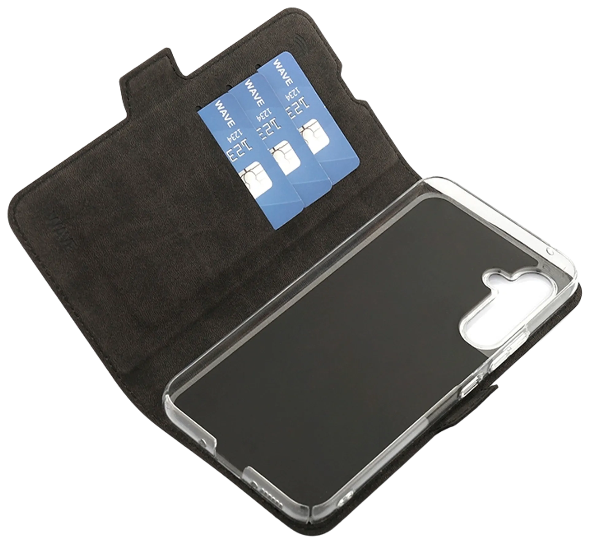 Wave Book Case, Samsung Galaxy A54 5G, Musta - 4