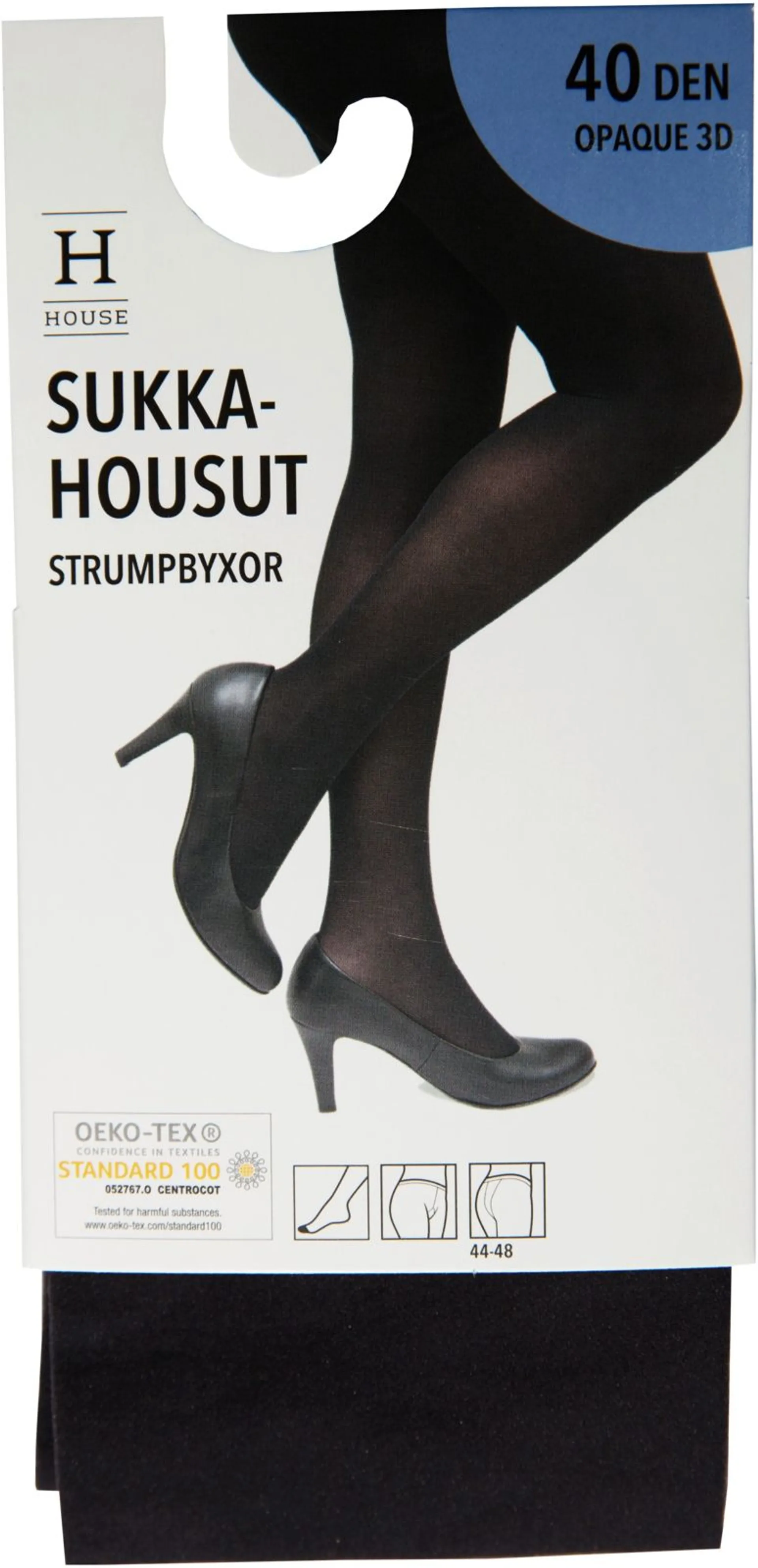 House naisten sukkahousut 40 den 3D Opaque - BLACK