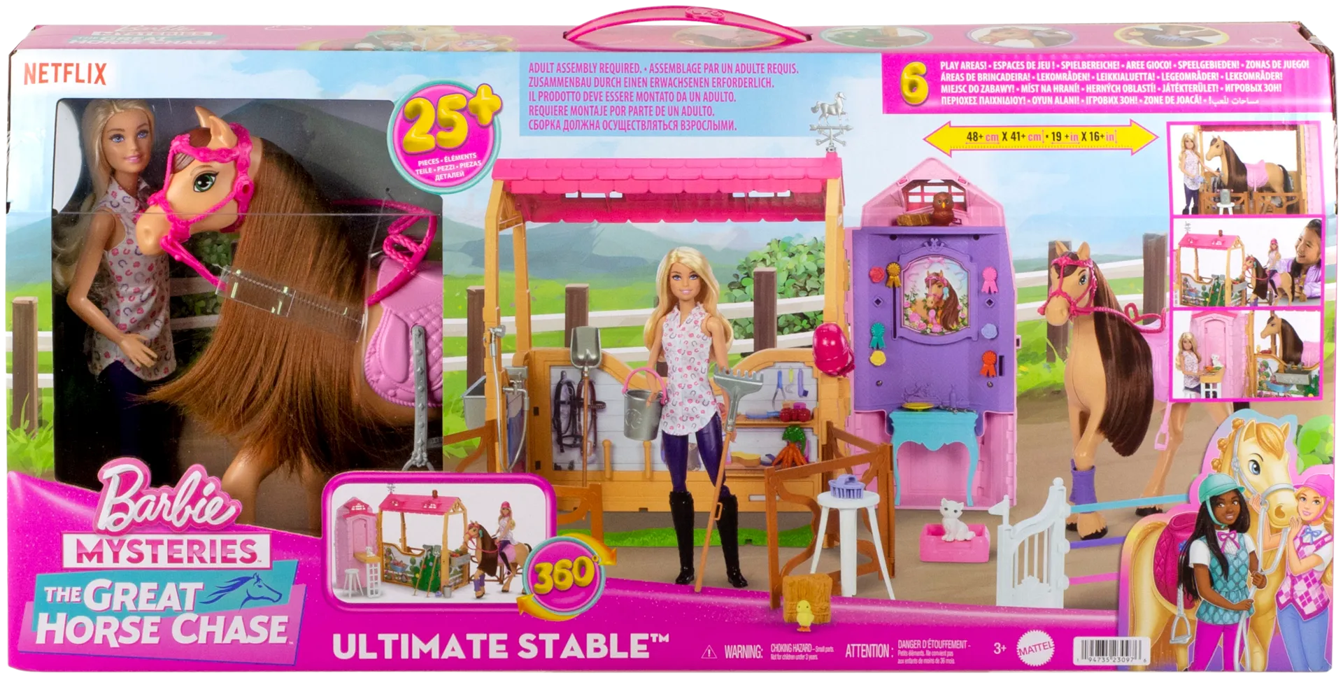 Barbie Ultimate Stable ratsutalli, nukke ja poni leikkisetti - 3