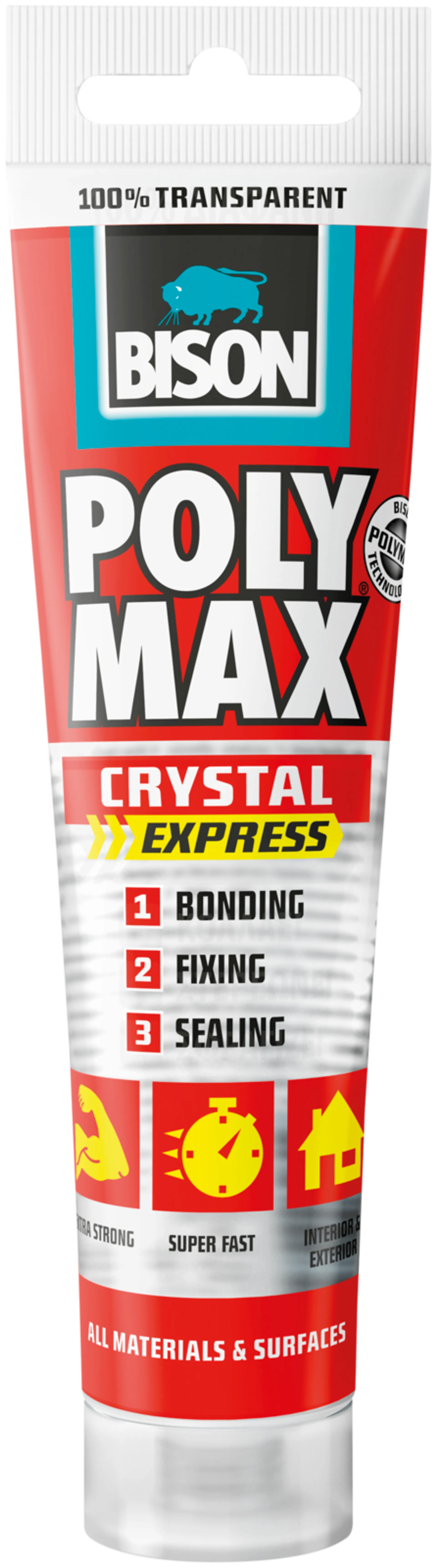 Bison rakennusliima Poly max crystal express 115g