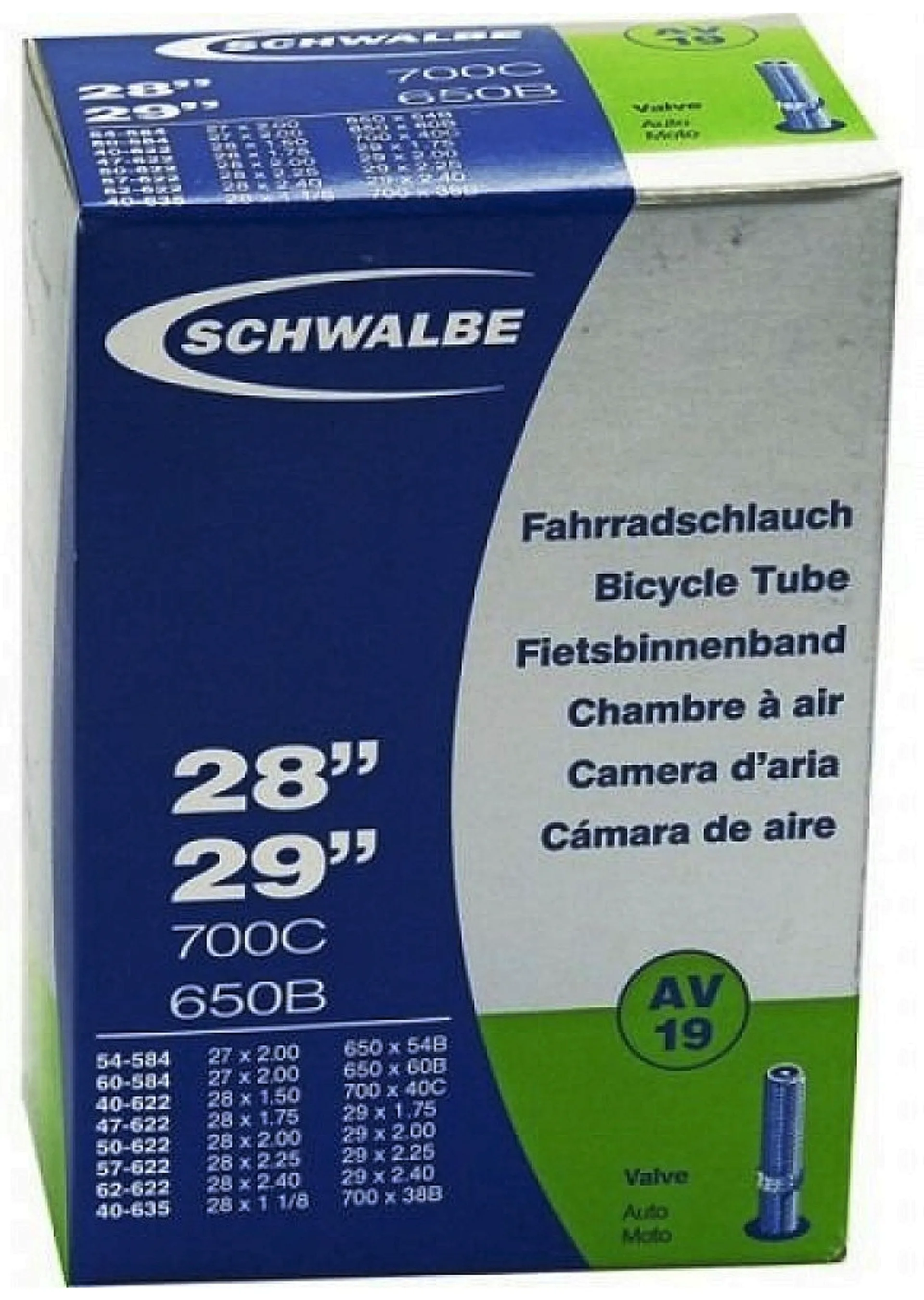 Schwalbe polkupyörän sisärengas 28" 40/62-622/635 av19 40mm