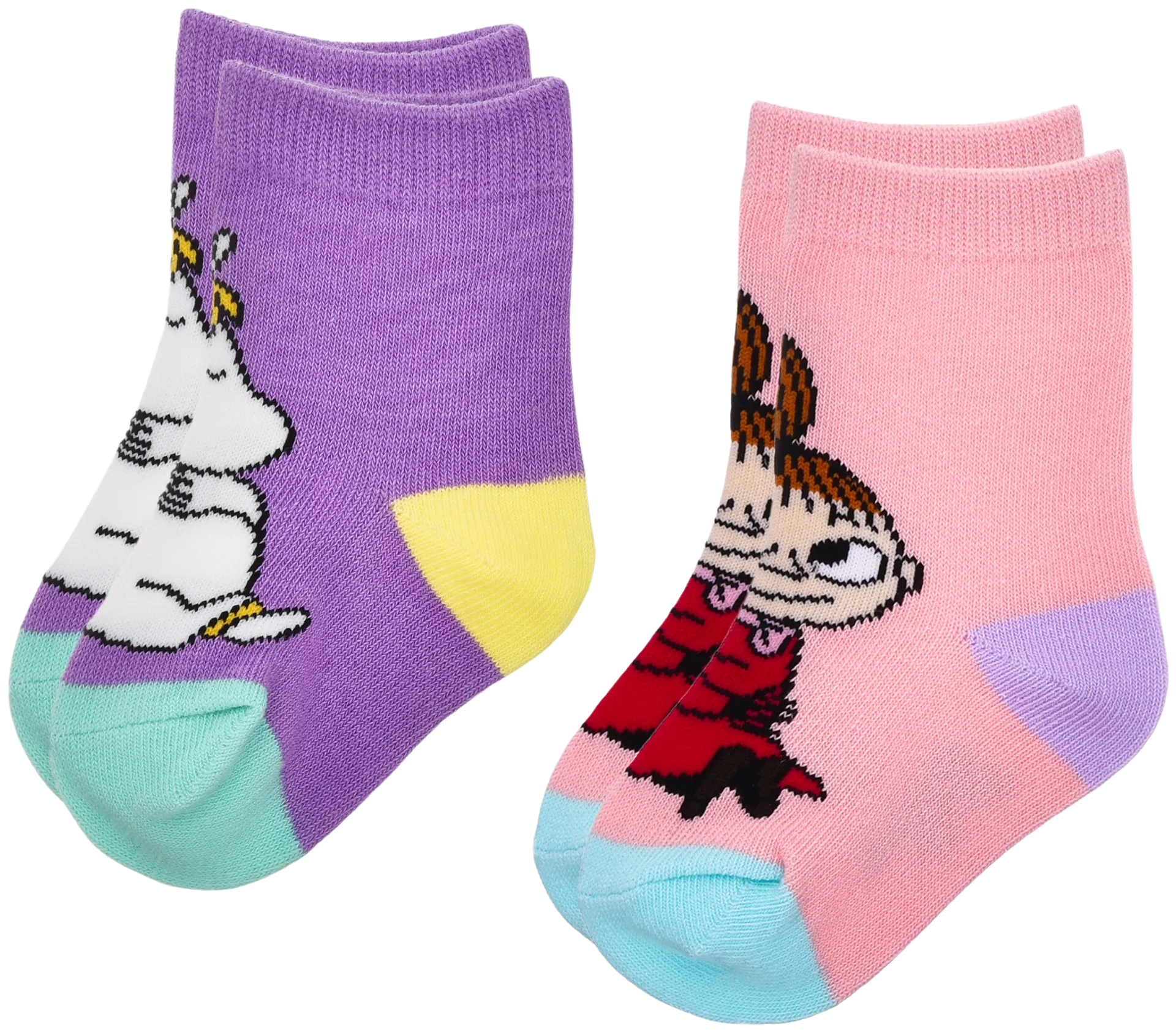 Moomin by Nordicbuddies vauvojen sukat Pikku Myy ja Niiskuneiti 2-pack - liila & vaaleanpun