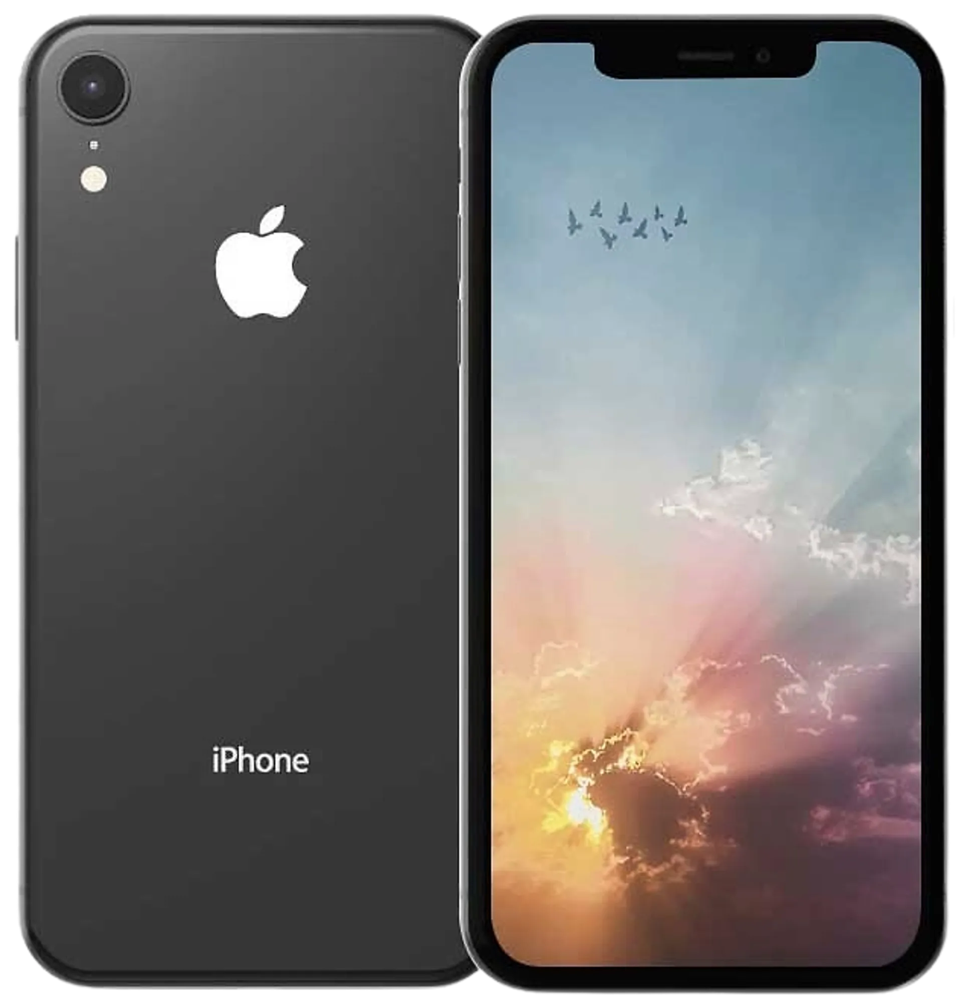 Apple iPhone XR 64GB Älypuhelin Black, tehdashuollettu, käytetty puhelin