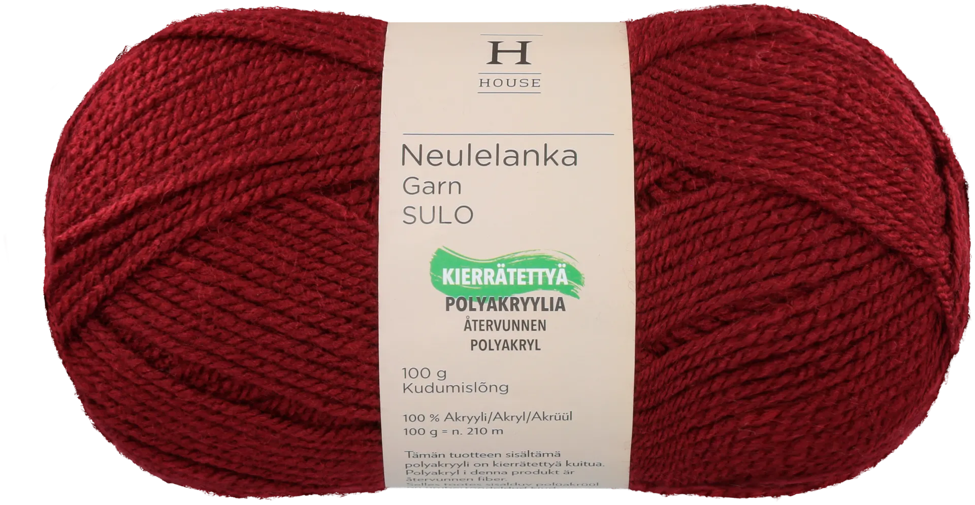 House neulelanka akryyli Sulo 100 g Wine Red 999