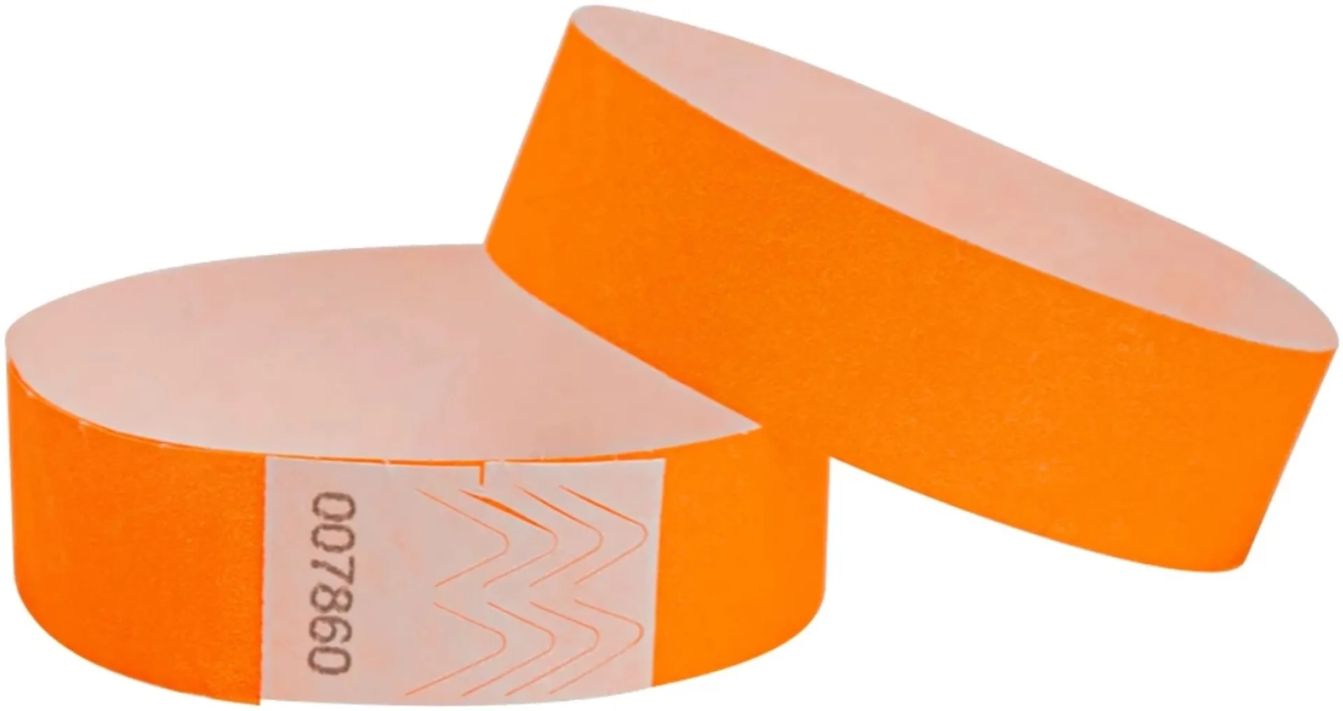 Plastipap Pääsylippuranneke oranssi neonväri Tyvek-materiaalia vedenkestävä numeroitu 19x255mm 50kpl - 1