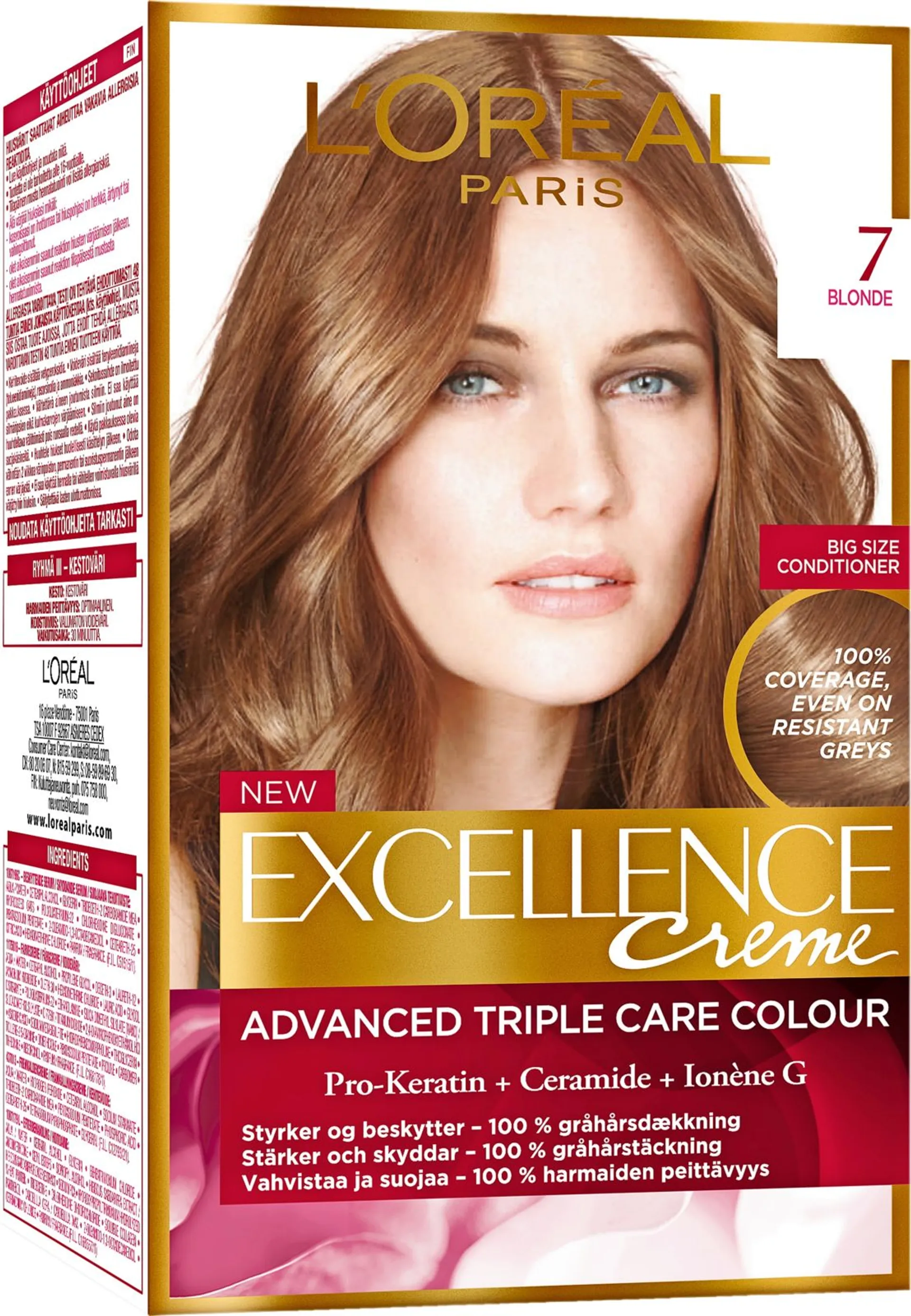 L'Oréal Paris Excellence Creme 7 Blonde Tummanvaalea kestoväri 1kpl