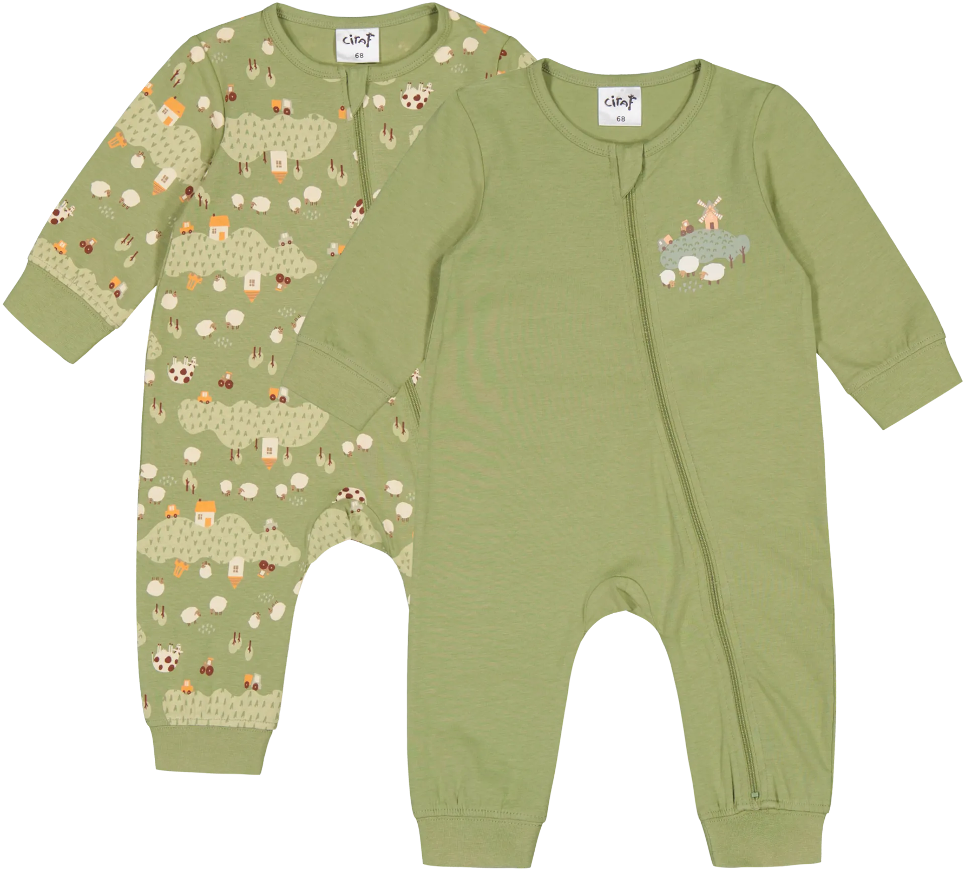 Ciraf vauvojen pyjama 250B242903 2-pack - Sage - 1