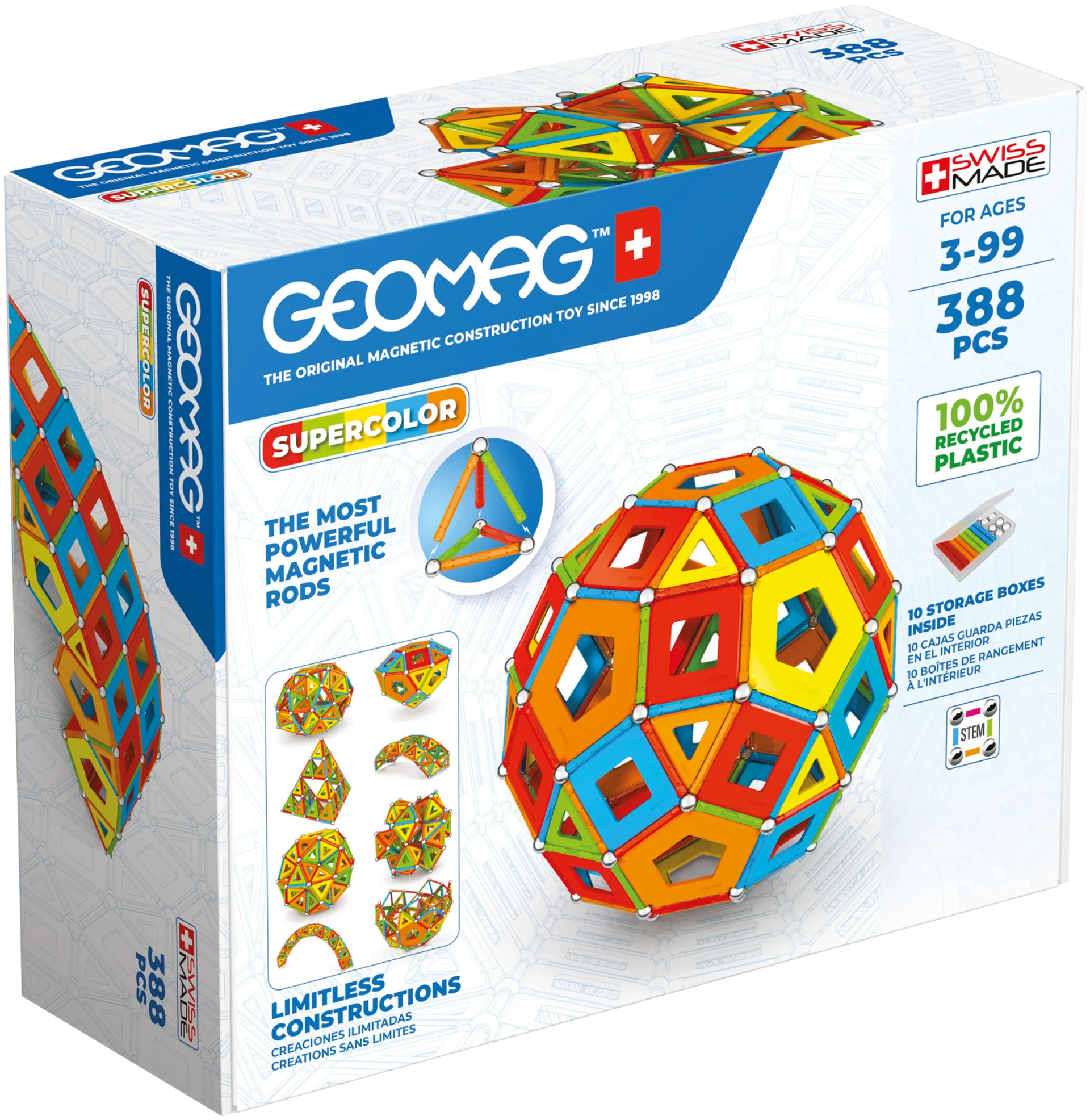 Geomag Supercolor Panels Master magneettinen rakennussarja 388 osaa - 1