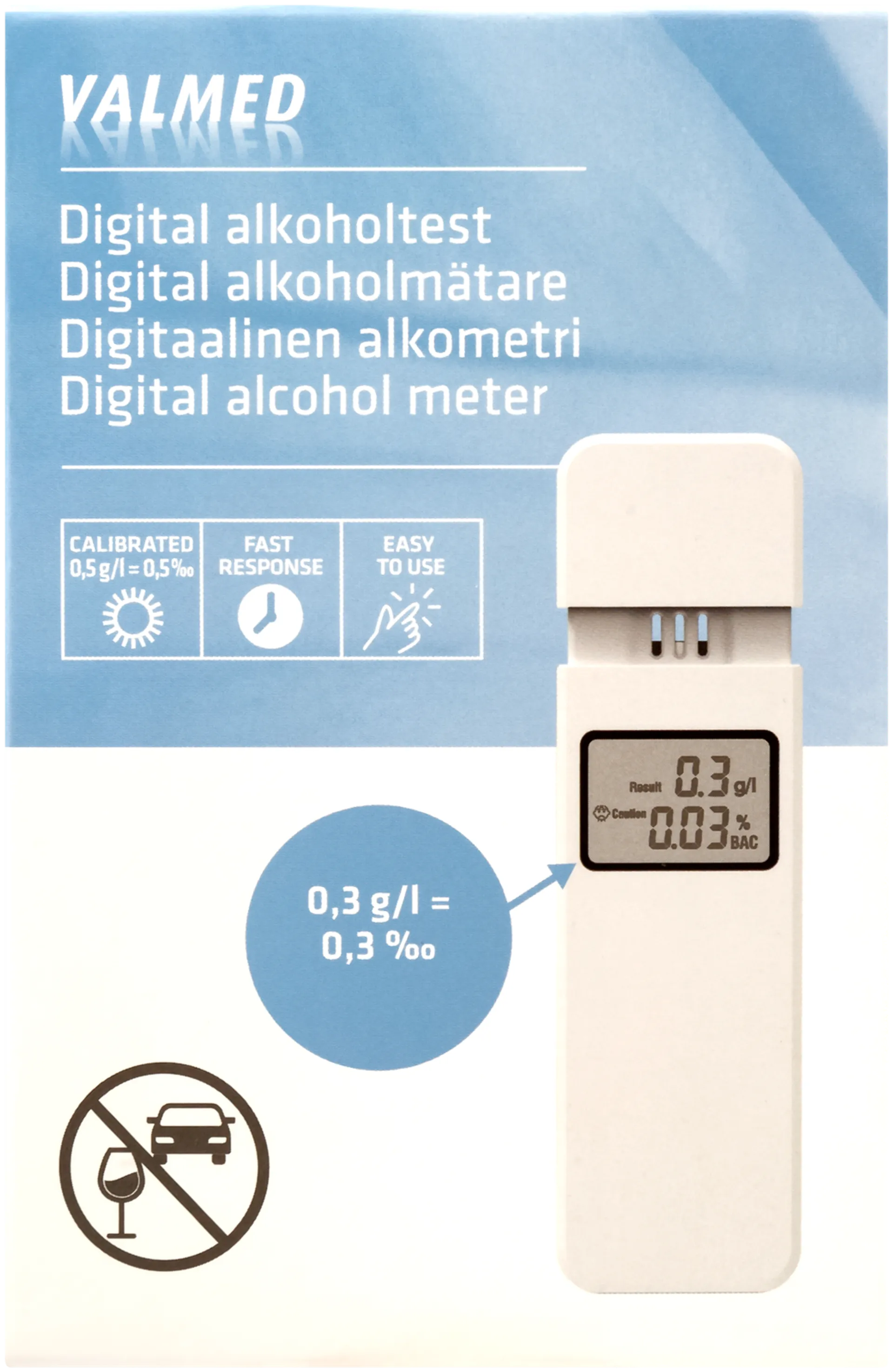 Valmed Digitaalinen alkometri 1 kpl