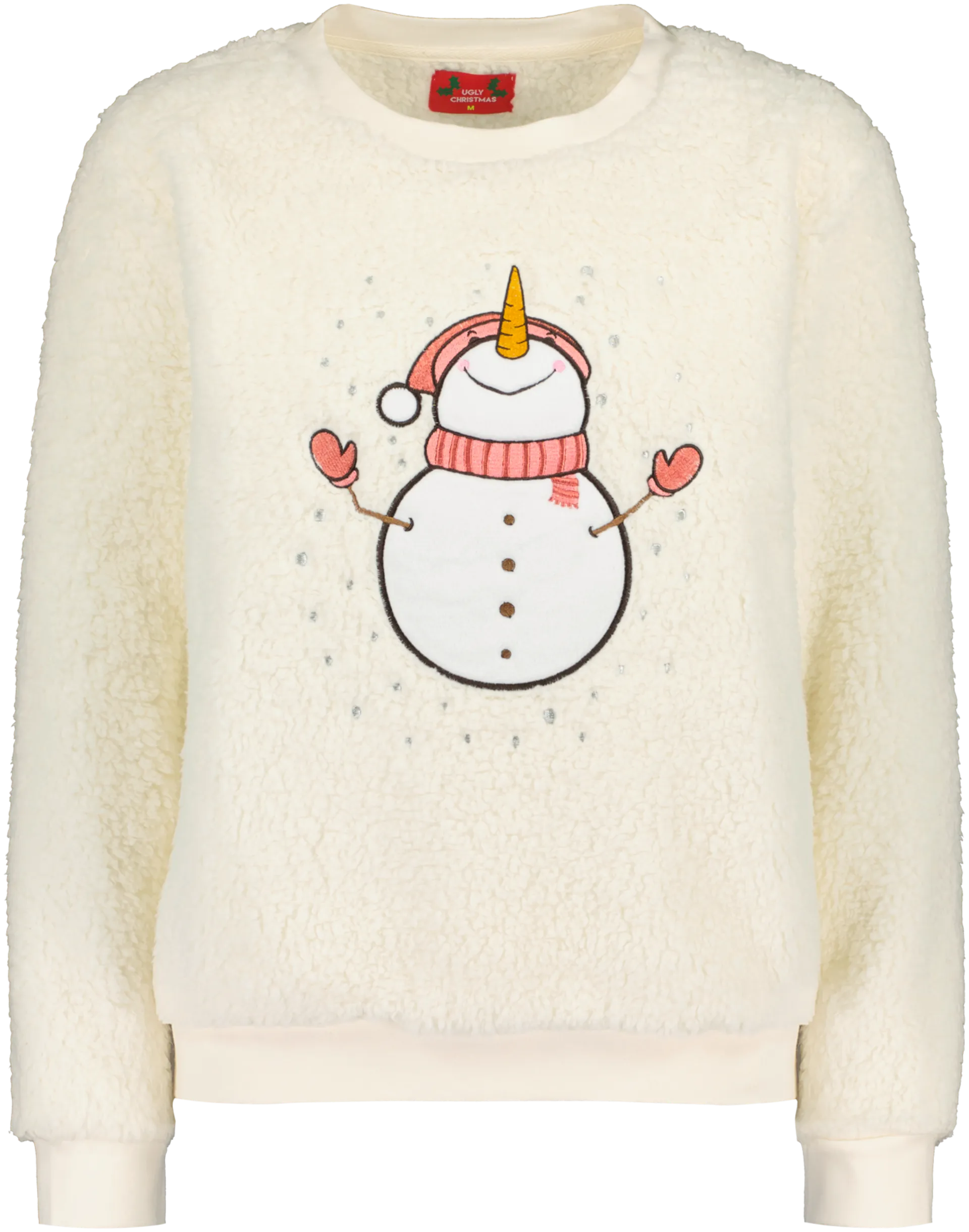 Ugly Christmas naisten fleecepusero sherpa IL22279 - WHITE - 1