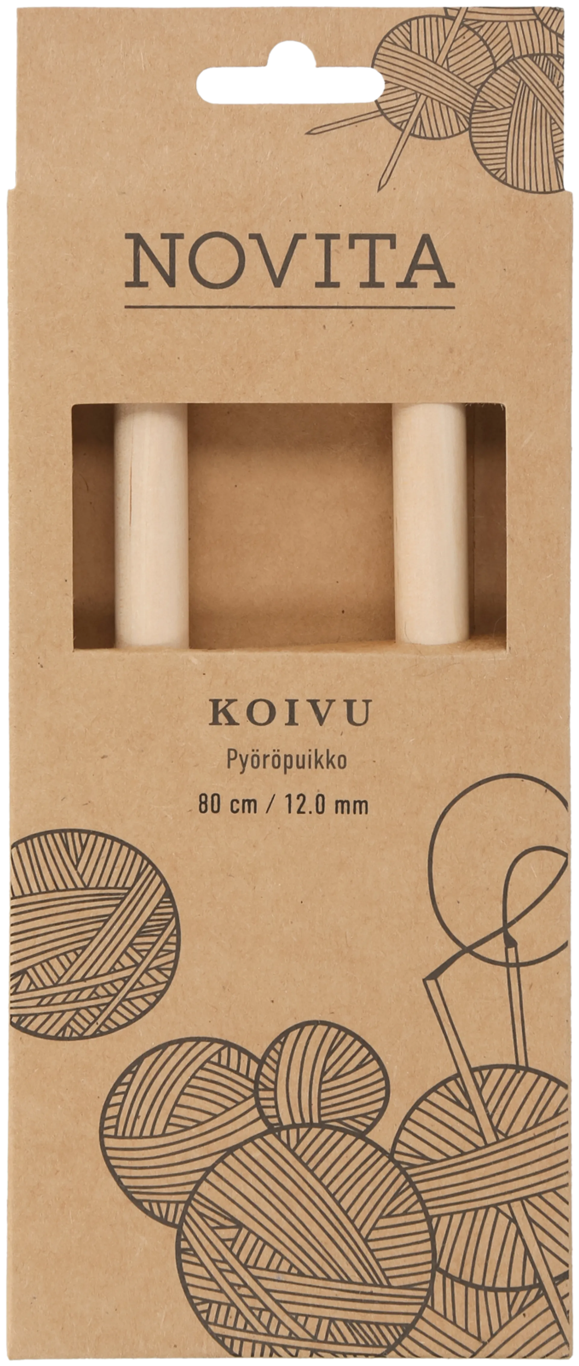 Novita Pyöröpuikko koivu 80cm - 12mm - 1