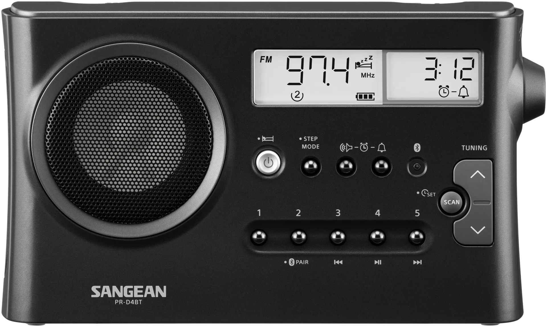 Sangean radio PR-D4BT tummanharmaa - 2