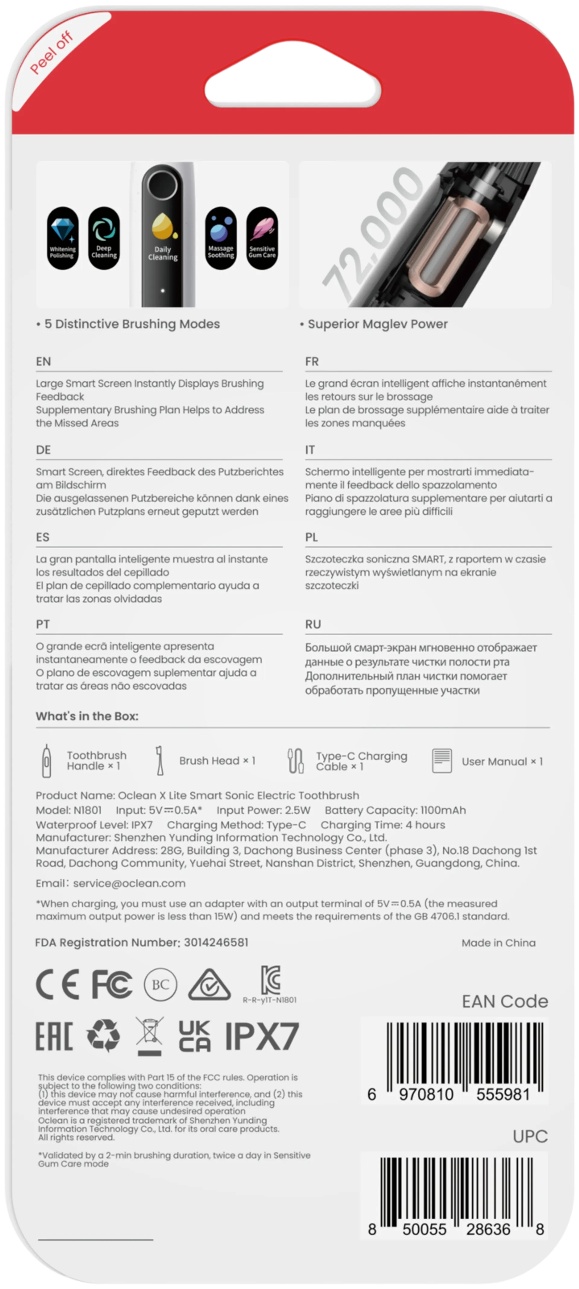 Oclean sähköhammasharja X Lite tummansininen - 3