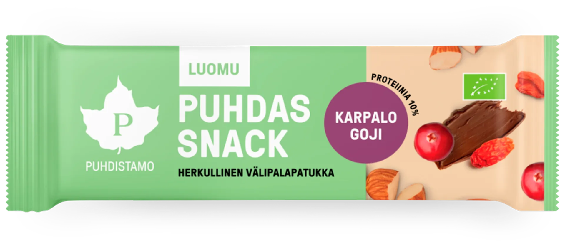 Puhdistamo Puhdas Snack Luomu mantelinen marjavälipalapatukka 40 g