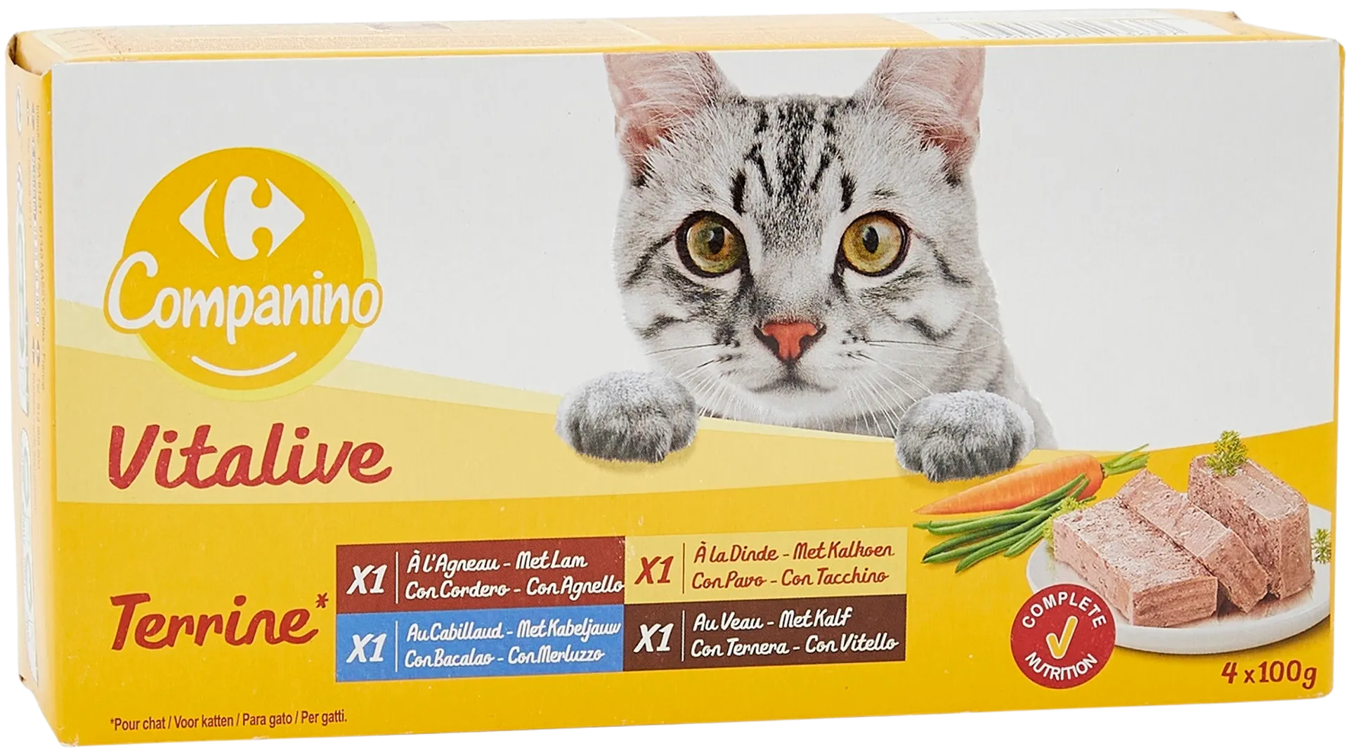 Carrefour murekelajitelma kissalle 4x100g täysravinto
