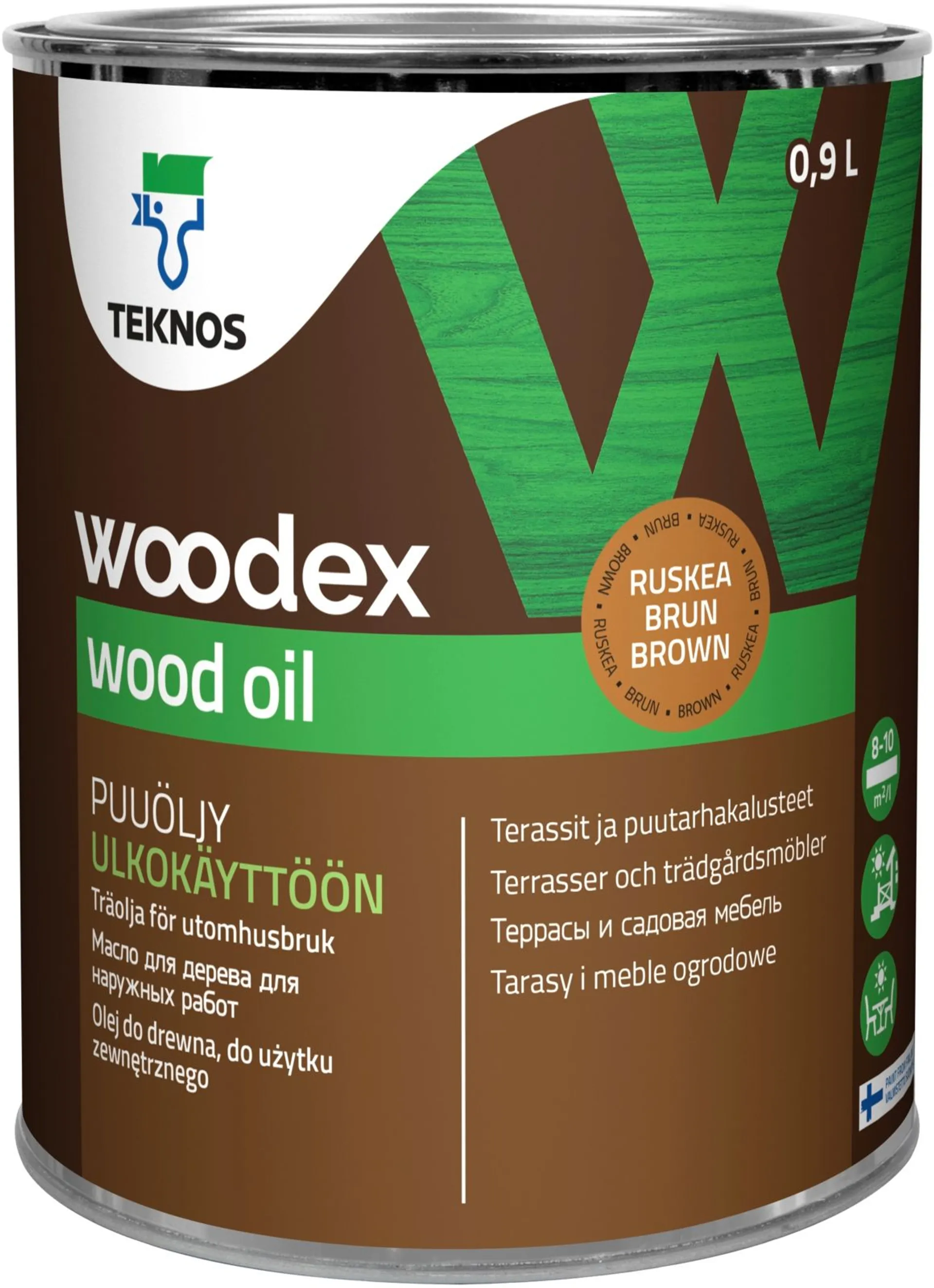 Teknos puuöljy Woodex Wood Oil  0,9 l ruskea