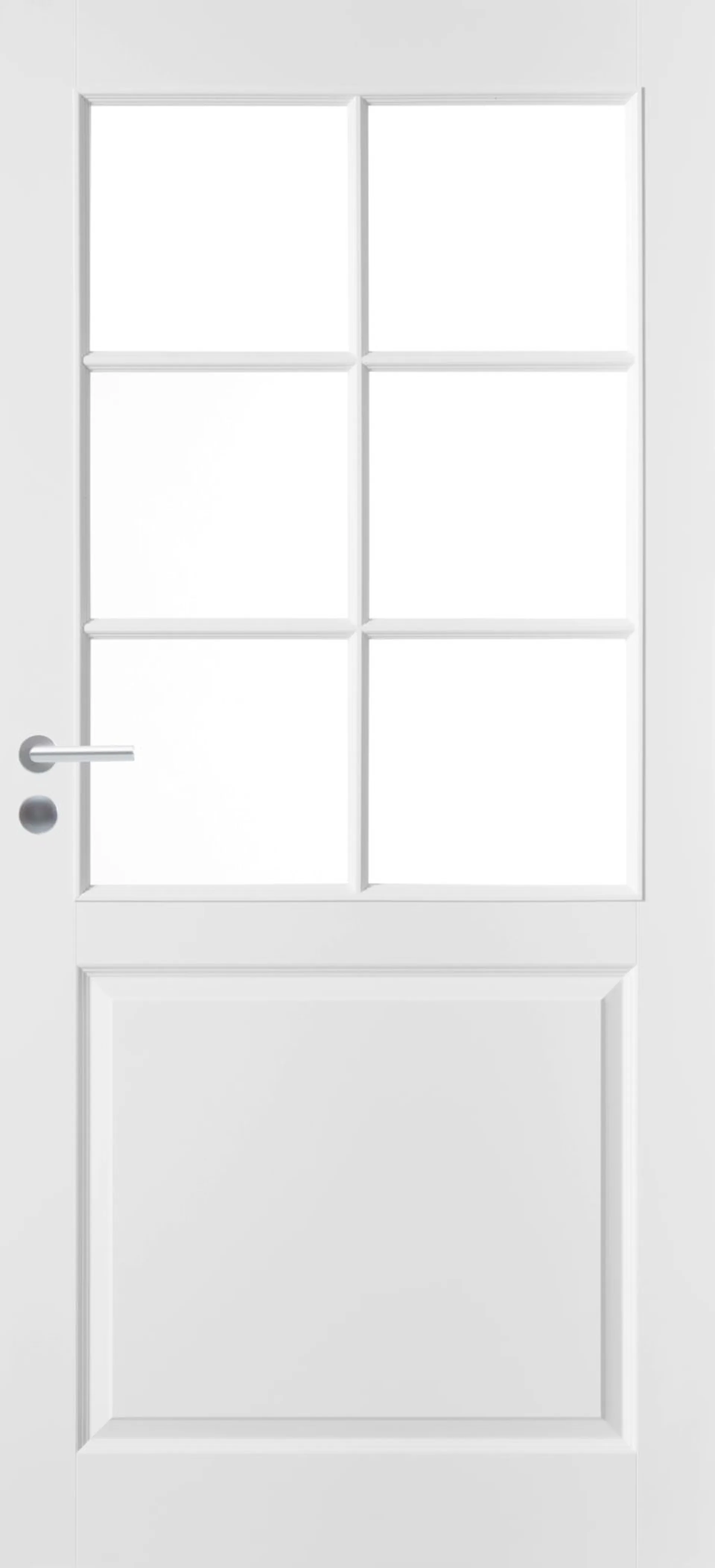 JELD-WEN Style 2/L6R 9x21 oikea maalattu valkoinen kirkas lasi kevytpeiliovi