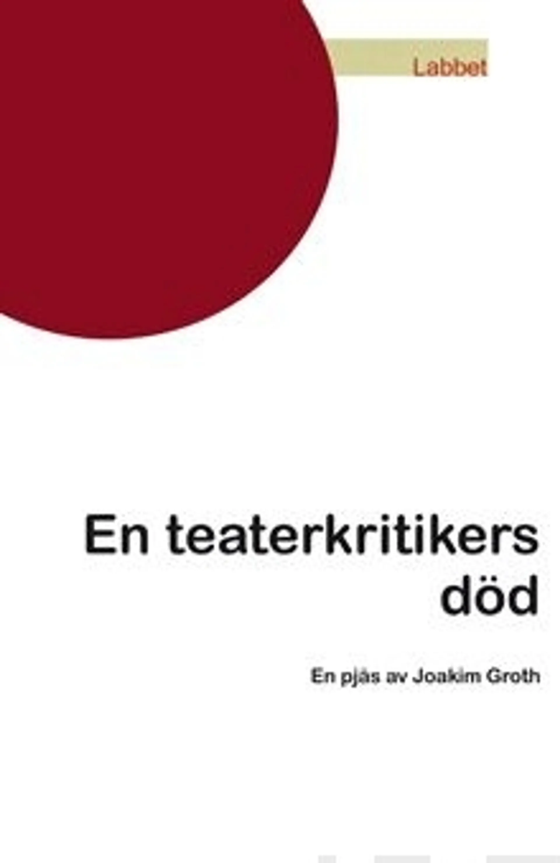 Groth, En teaterkritikers död - Tragikomedi, moralitet, pamflett