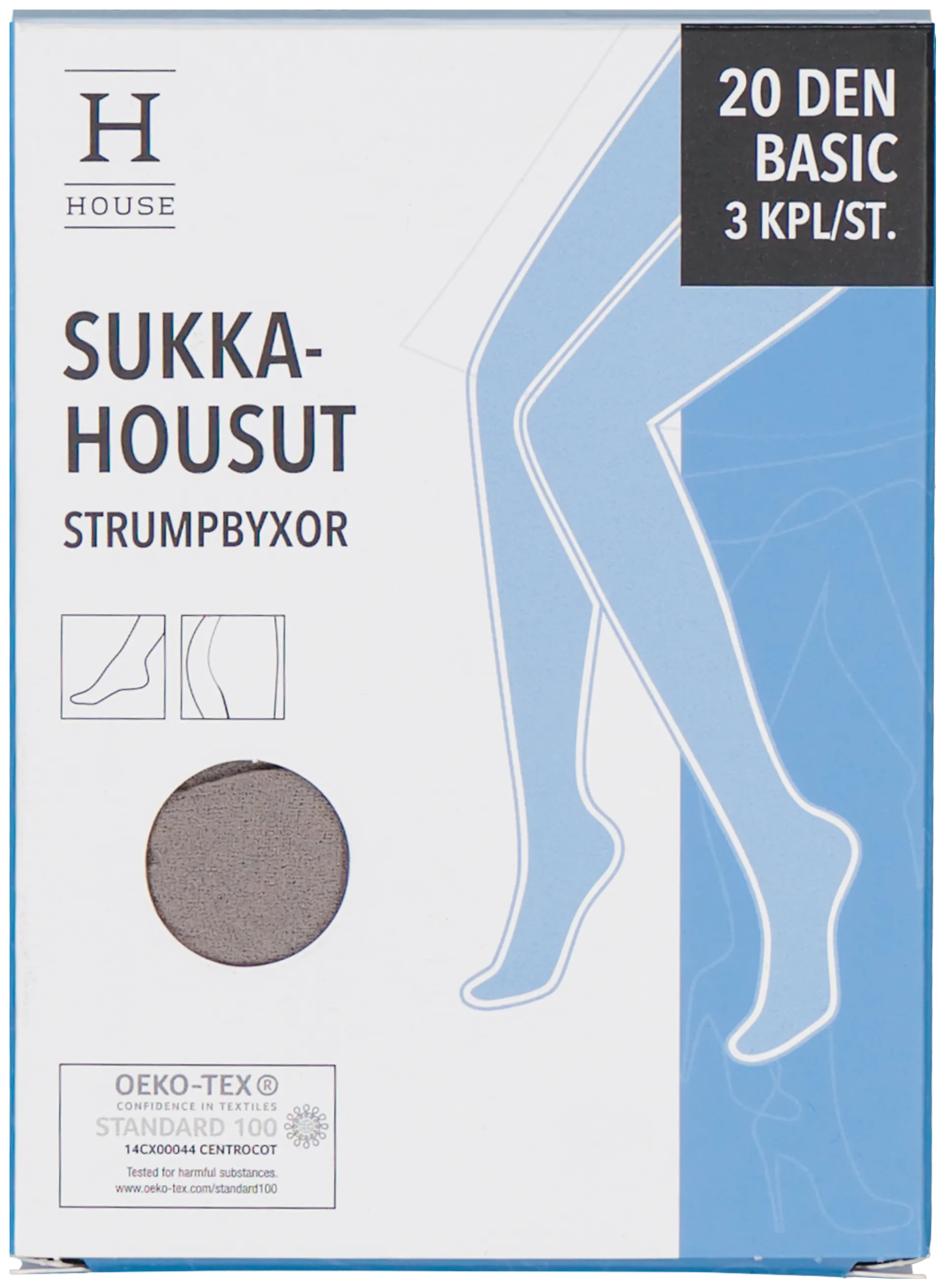 House naisten sukkahousut basic 20 den SH20X3HR 3-pack - Soft grey
