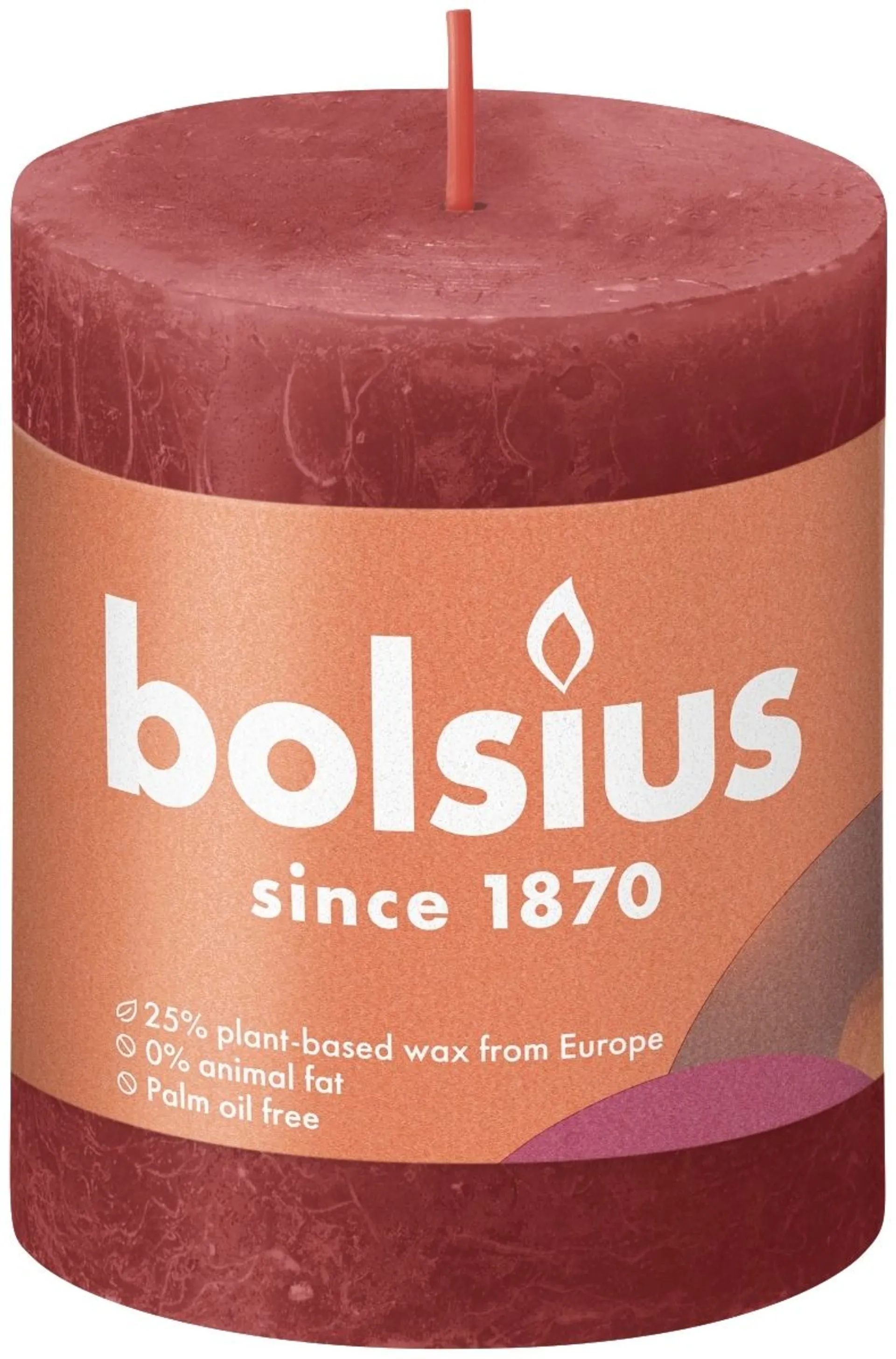 Bolsius RUSTIIKKI PK 80/68 DELICATE RED