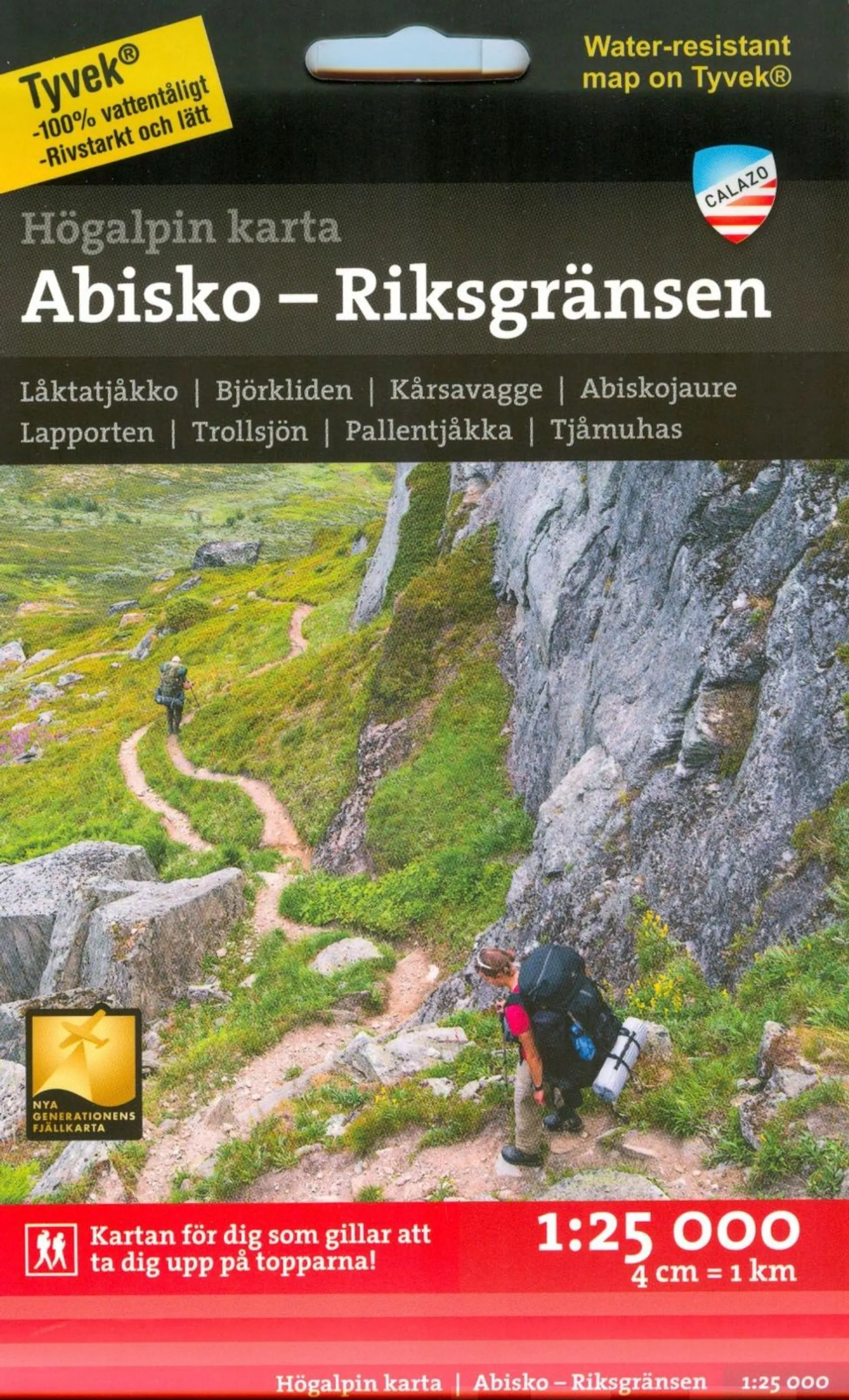 Abisko-Riksgränsen -vuoristokartta