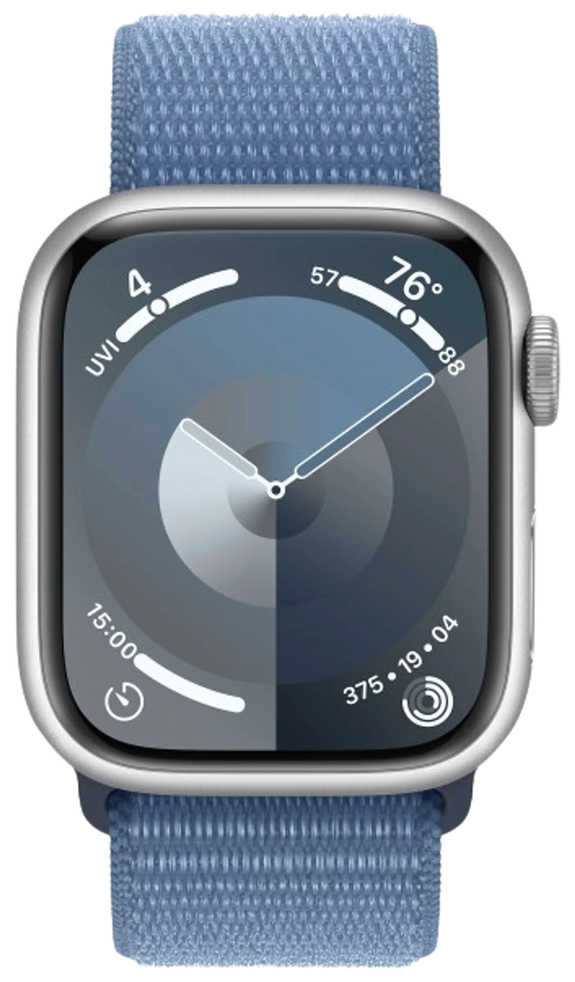 Apple watch Series 9 GPS 41mm Hopeinen alumiinikotelo talvensininen urheiluranneke MR923KS/A