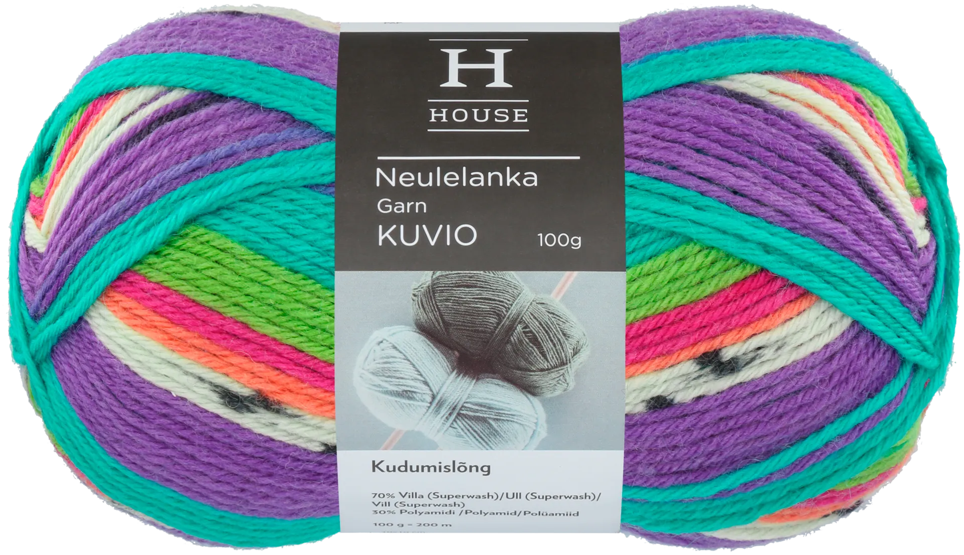 House lanka villasekoite Kuvio 100 g Pink/lilac/green/turquoise 81927 - 1