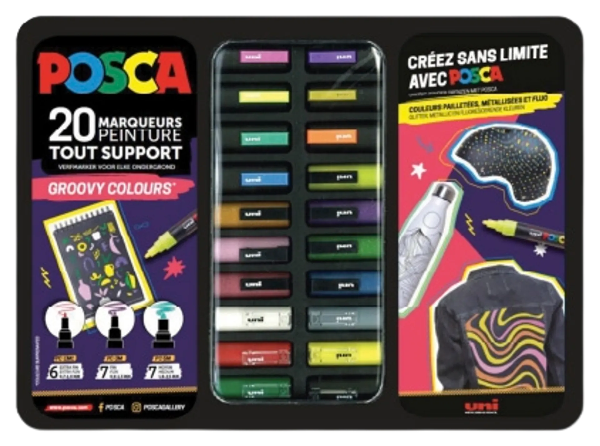 Posca Metal Tin Groovy Colours