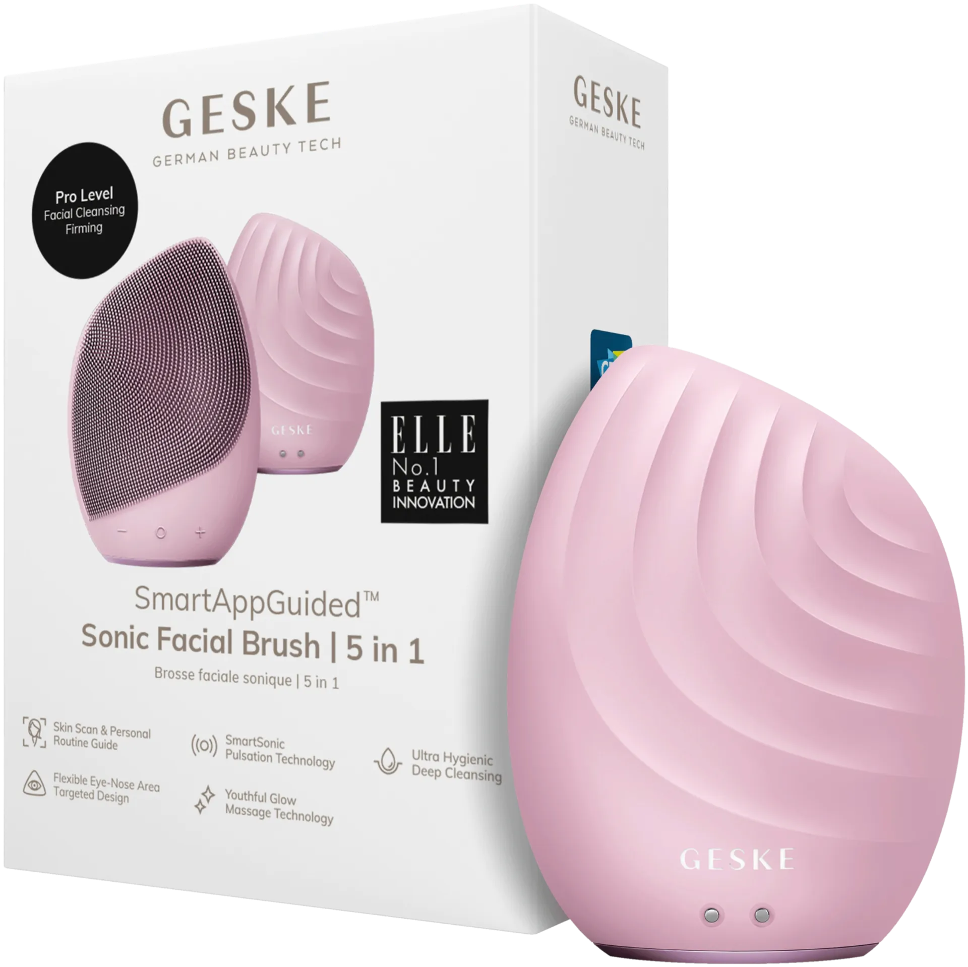 GESKE Sonic Facial Brush 5 in 1 Pink kasvojen puhdistusharja - 1