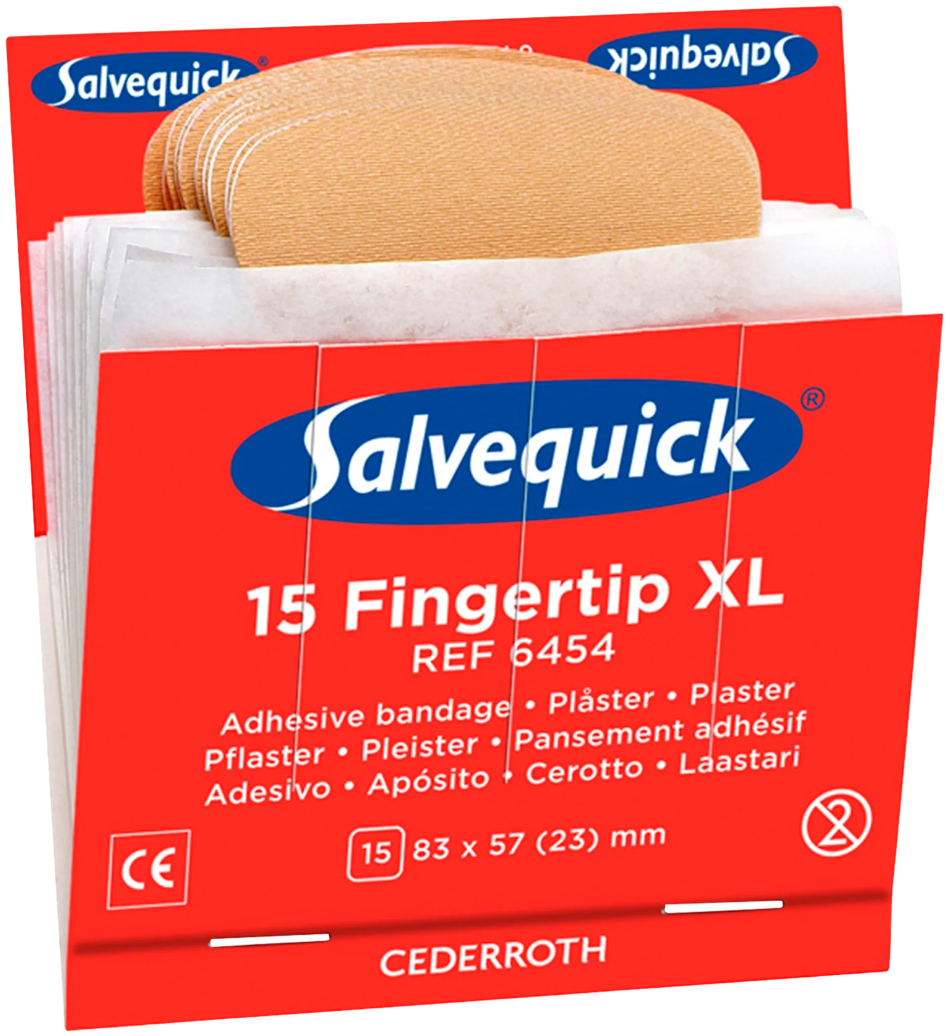 Salvequick Laastari täyttöpakkaus kangas sormenpää 6454