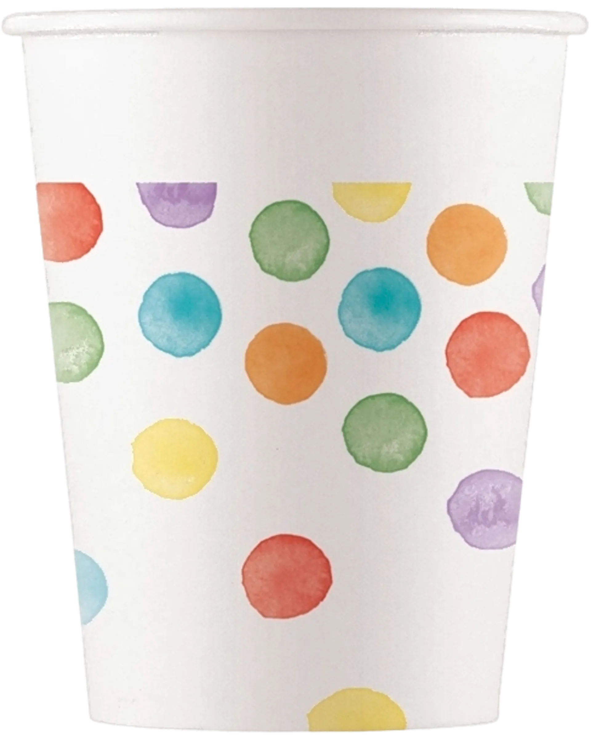 FSC Paper Cup 200ml Multiwatercolor Dots 8 kpl