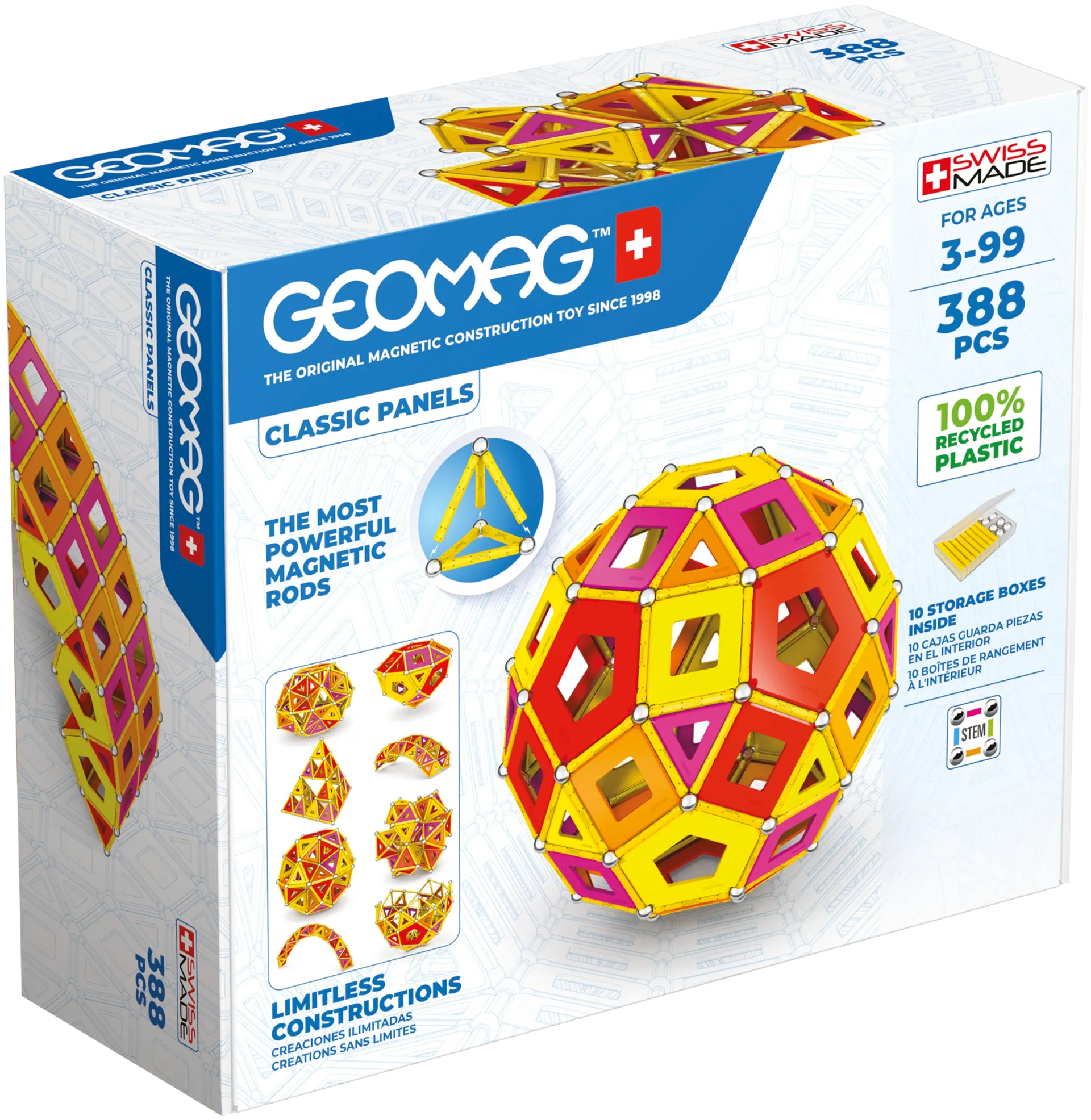 Geomag Classic Panels Master magneettinen rakennussarja 388 osaa - 1