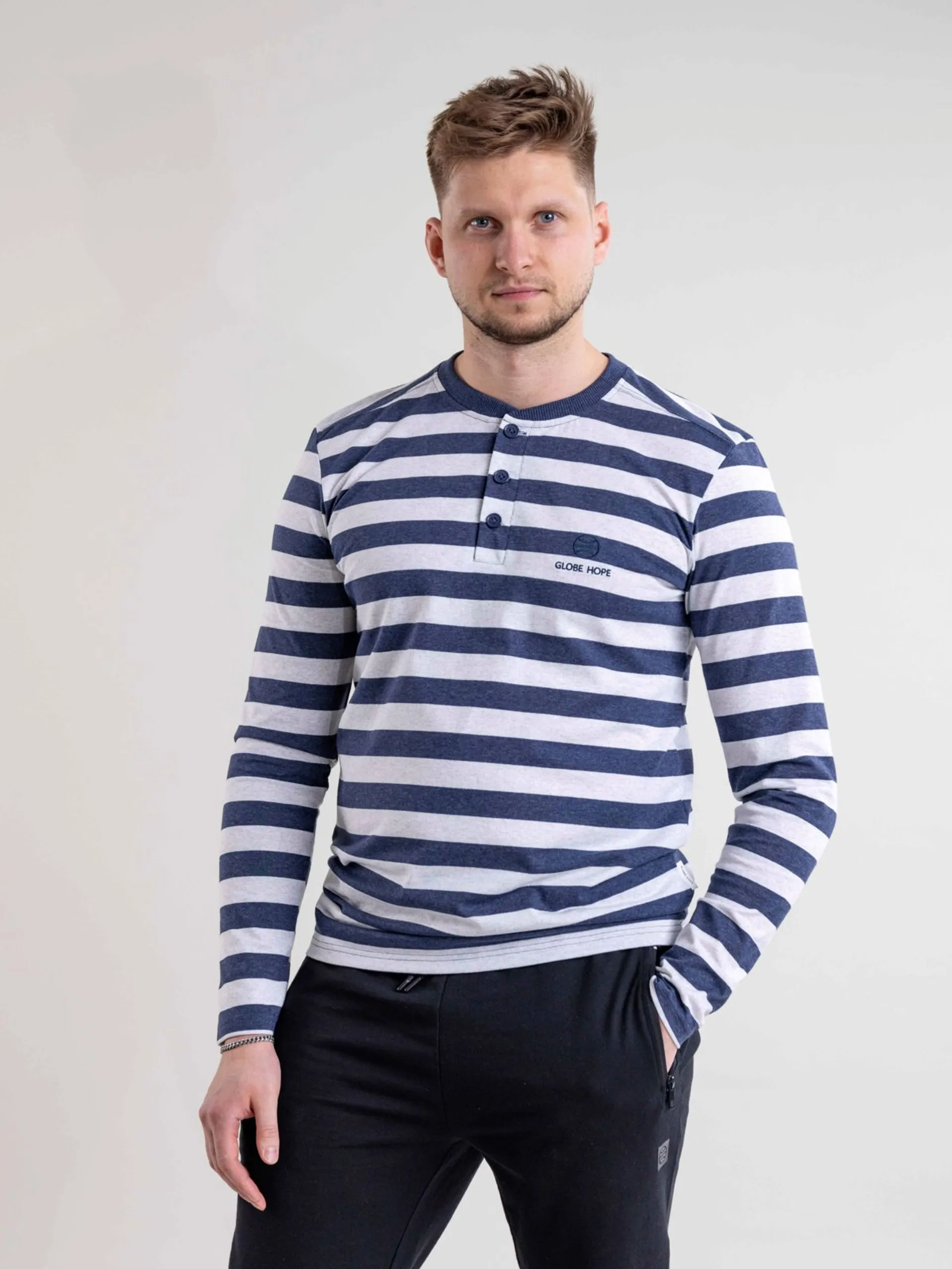 Globe Hope miesten trikoopaita Kuntta - Navy mel. / white mel. - 2