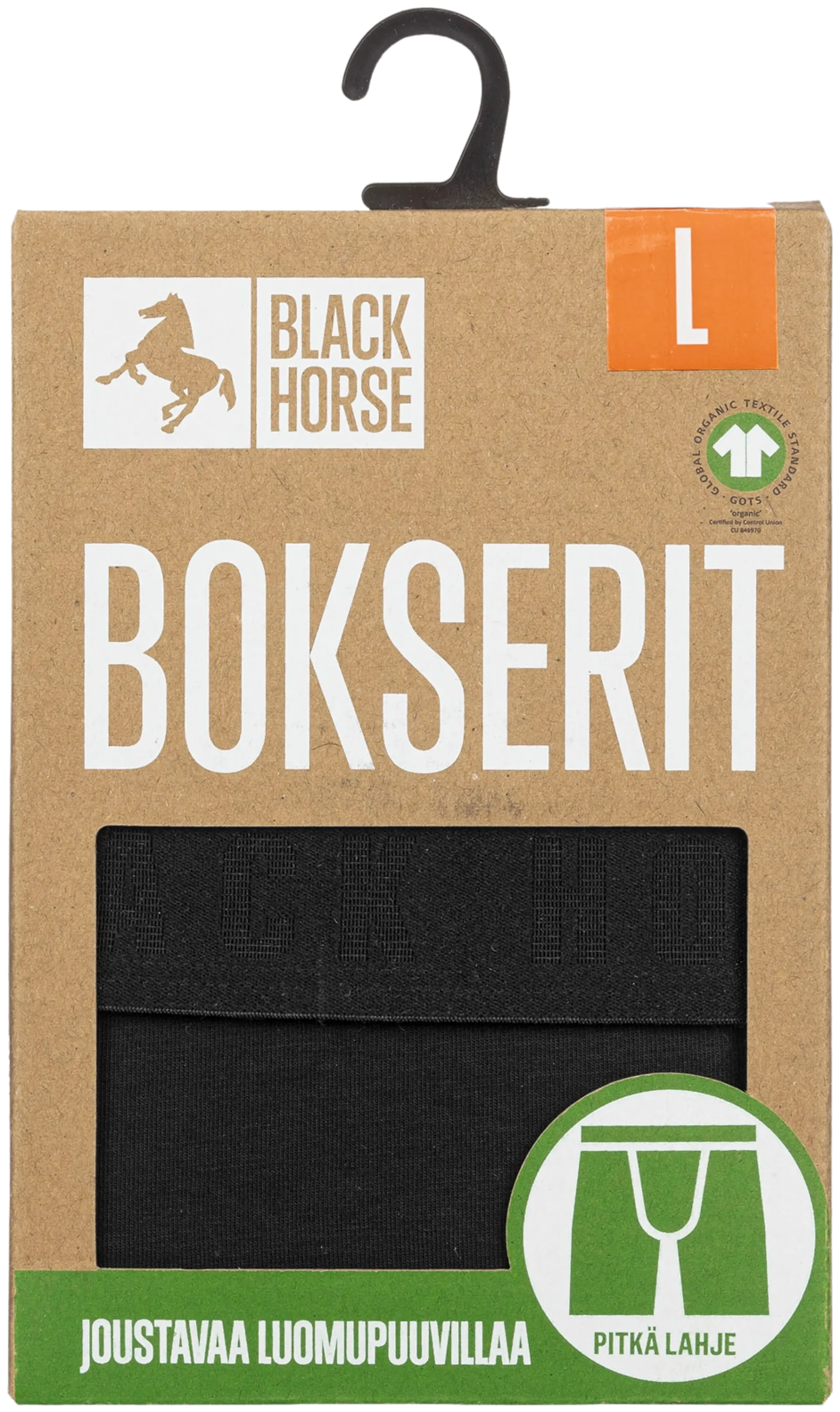 Black Horse miesten pitkälahje bokserit 52787 - BLACK - 2