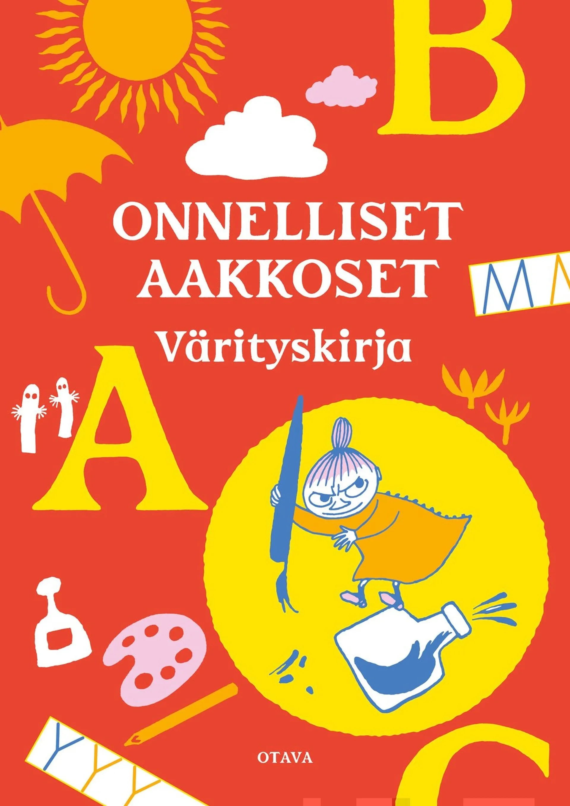 Onnelliset aakkoset - värityskirja - Värityskirja