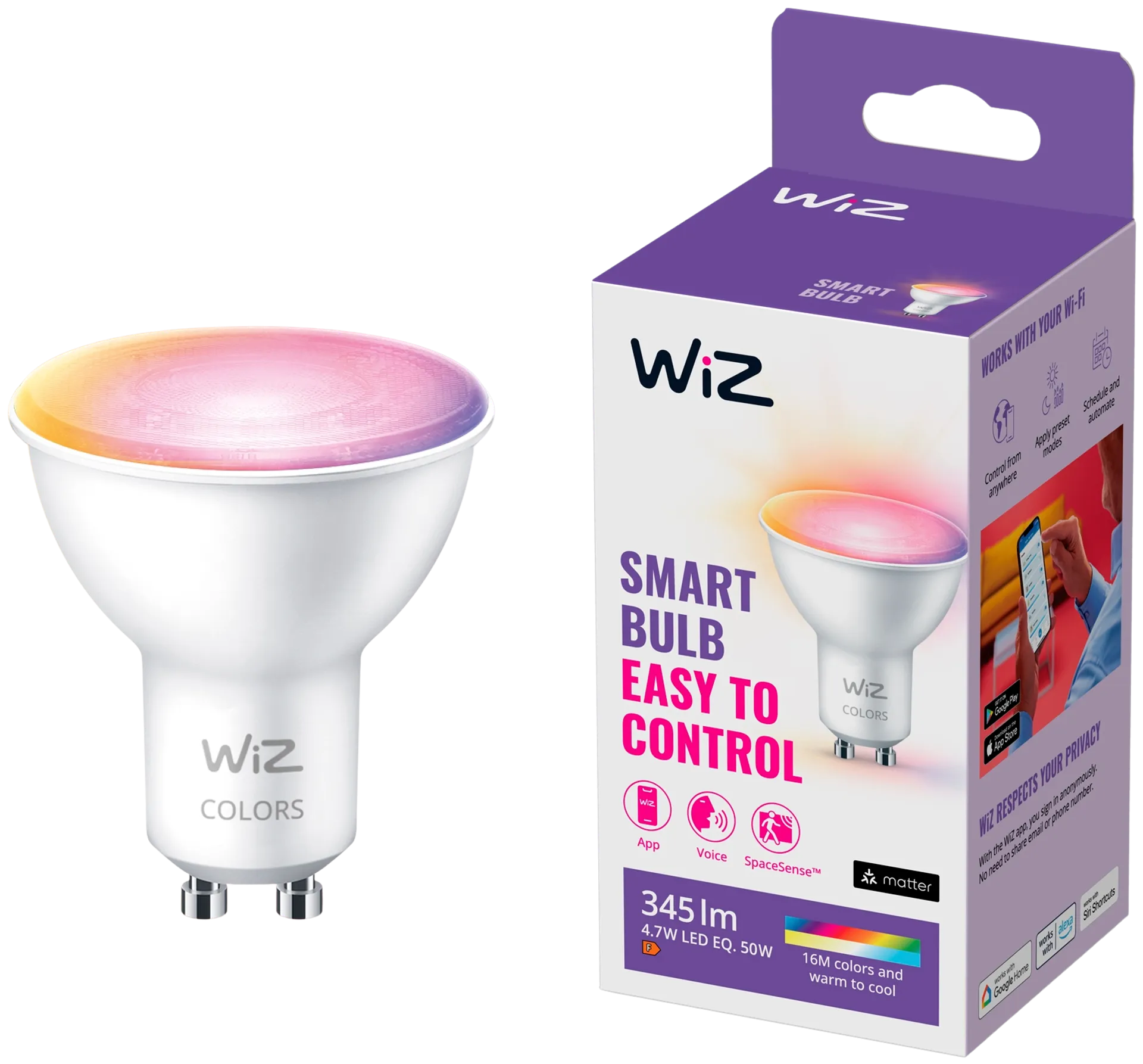 WiZ älylamppu GU10 4.8W Color Wi-Fi - 1
