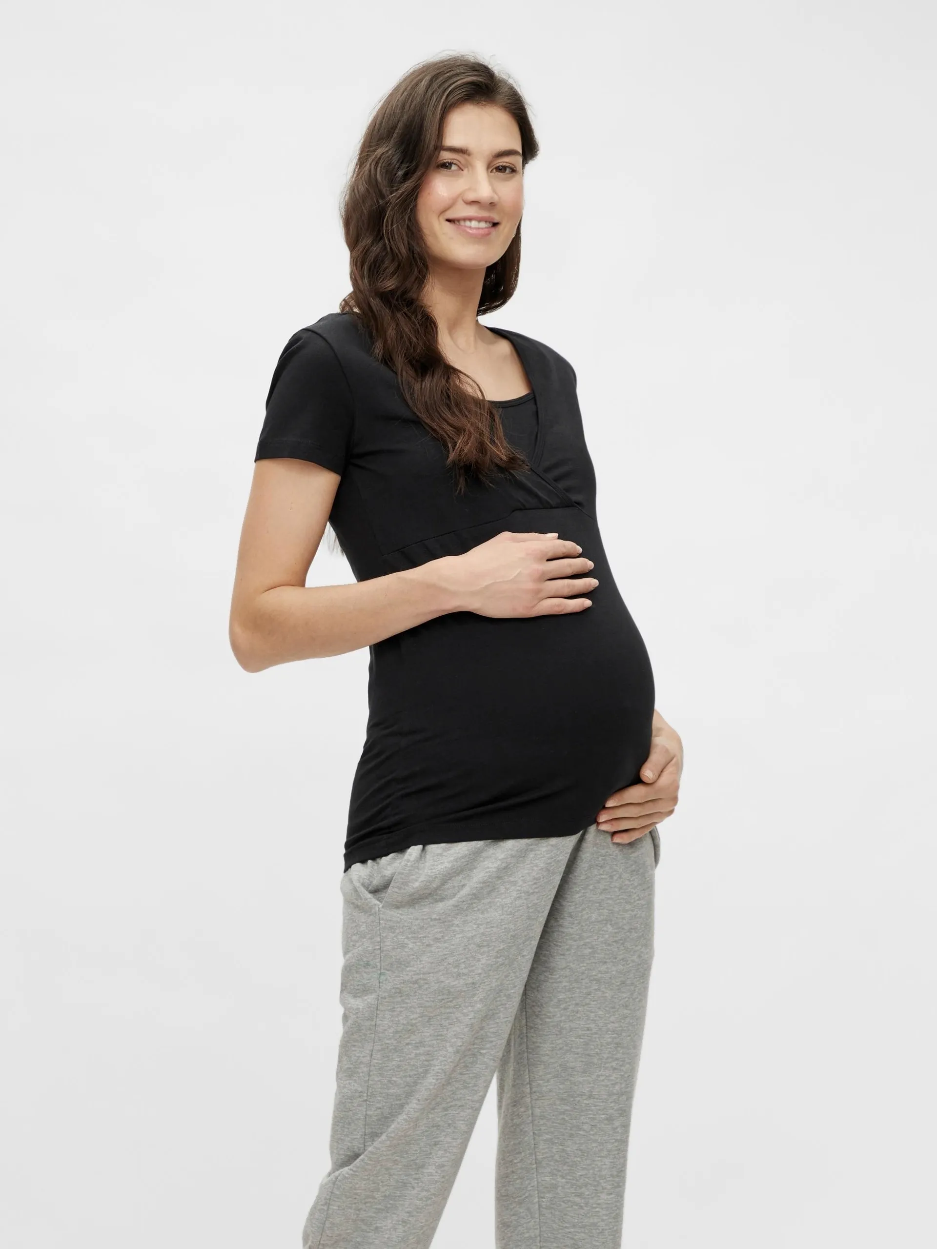 Mamalicious naisten äitiys t-paita MLMia Tess 2-pack - BLACK - 3
