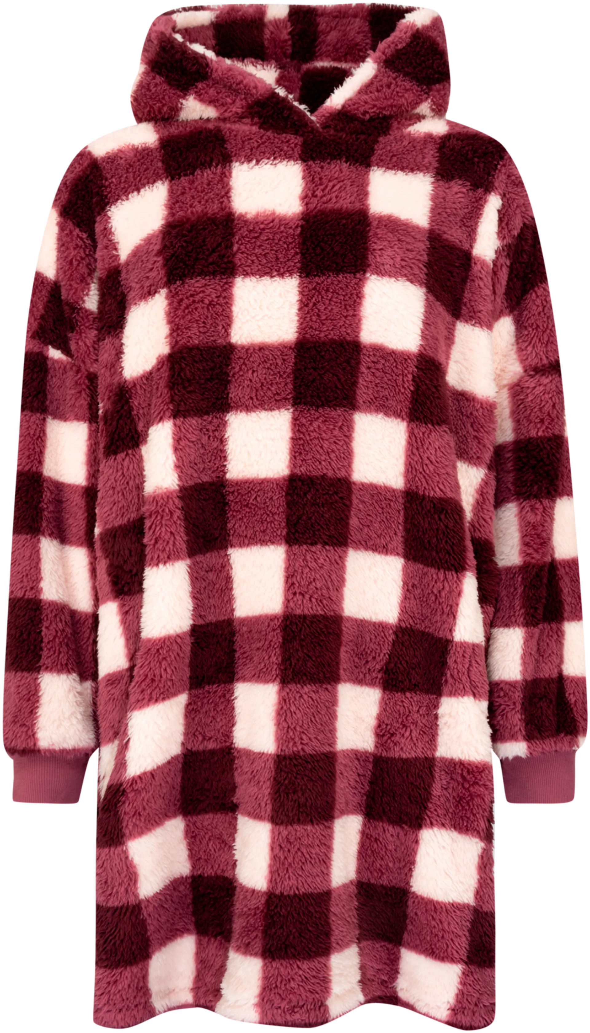 TEX naisten fleecehuppari oversize I973884 - burgundi - 1