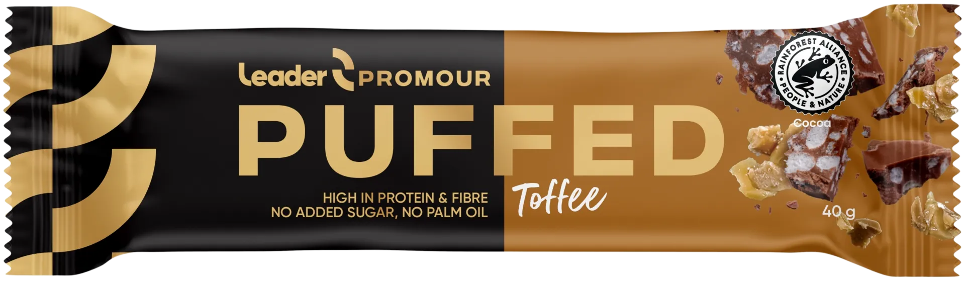 Leader Promour Puffed Toffee riisisuklaaproteiinipatukka 40 g