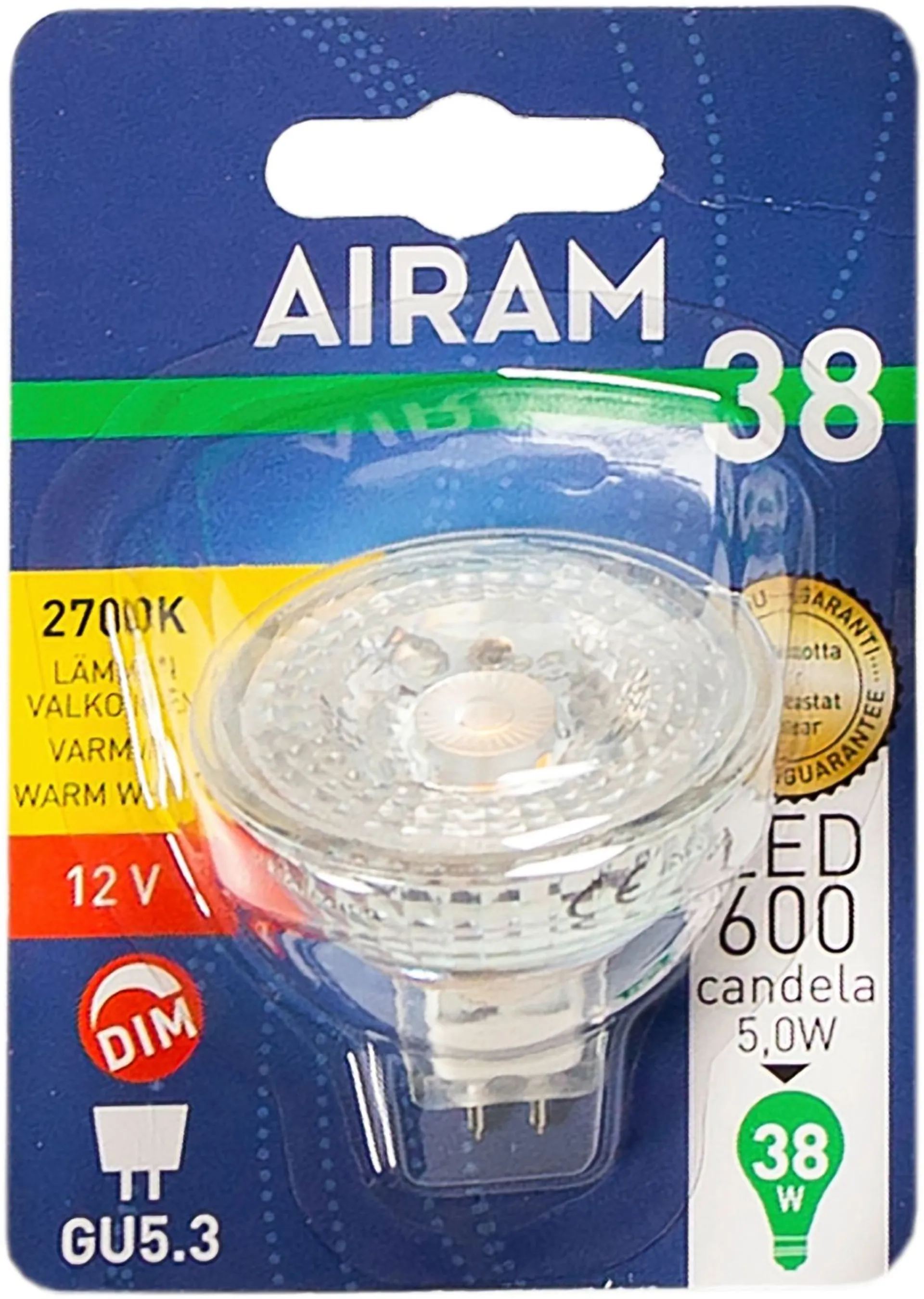 Airam LED kohdelamppu 4,9W 470lm 2700K himmennettävä
