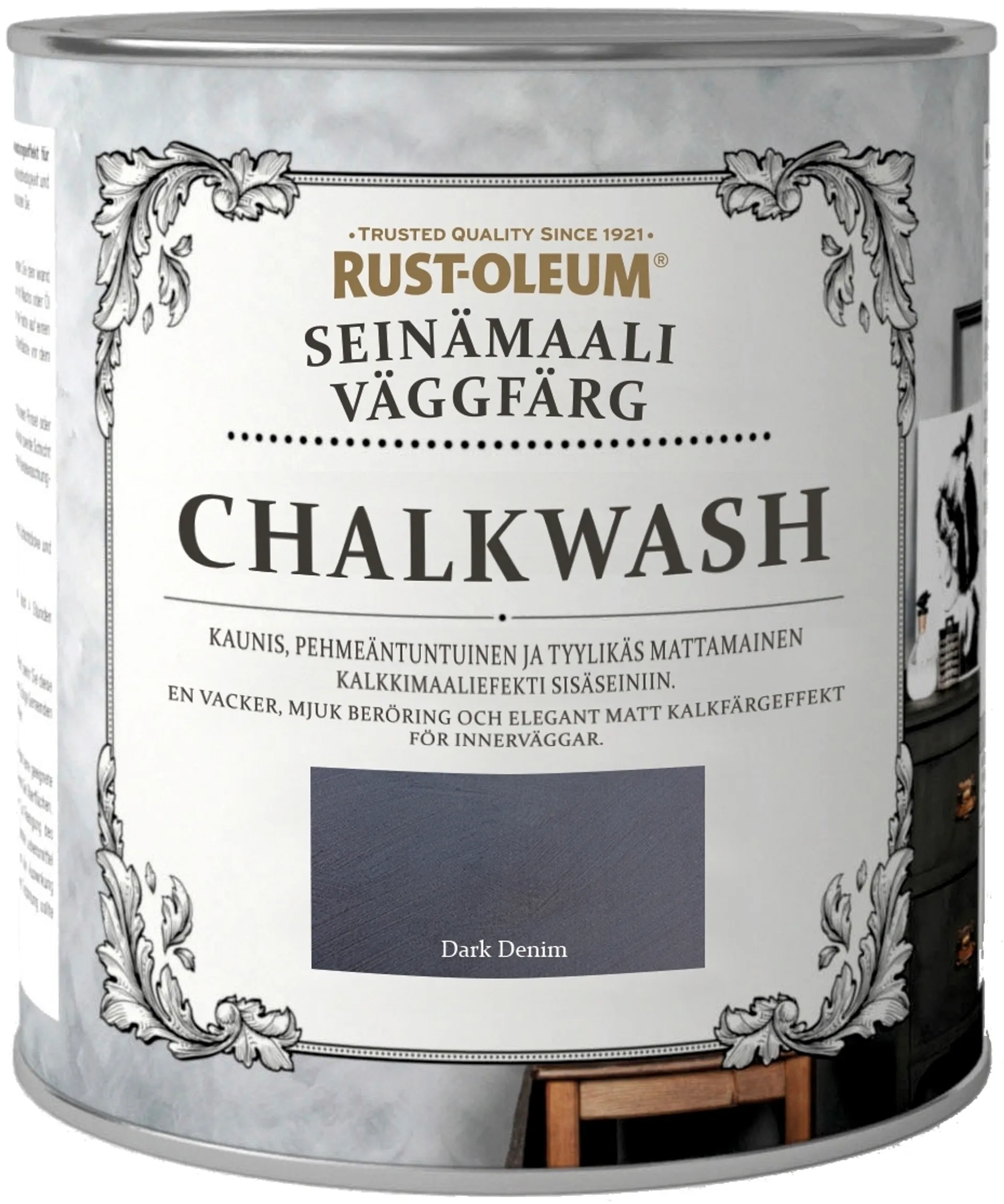 Rust-Oleum Chalkwash 1l seinämaali vesiohenteinen sininen - 1