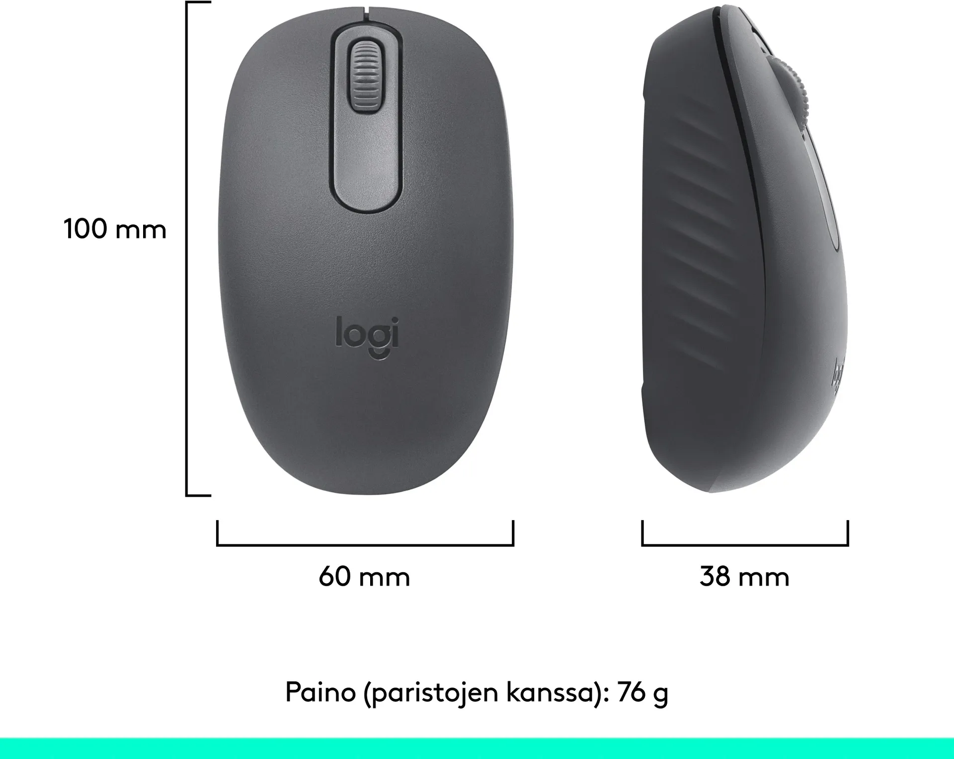 LOGITECH M196 Bluetooth Mouse - Graphite - 4